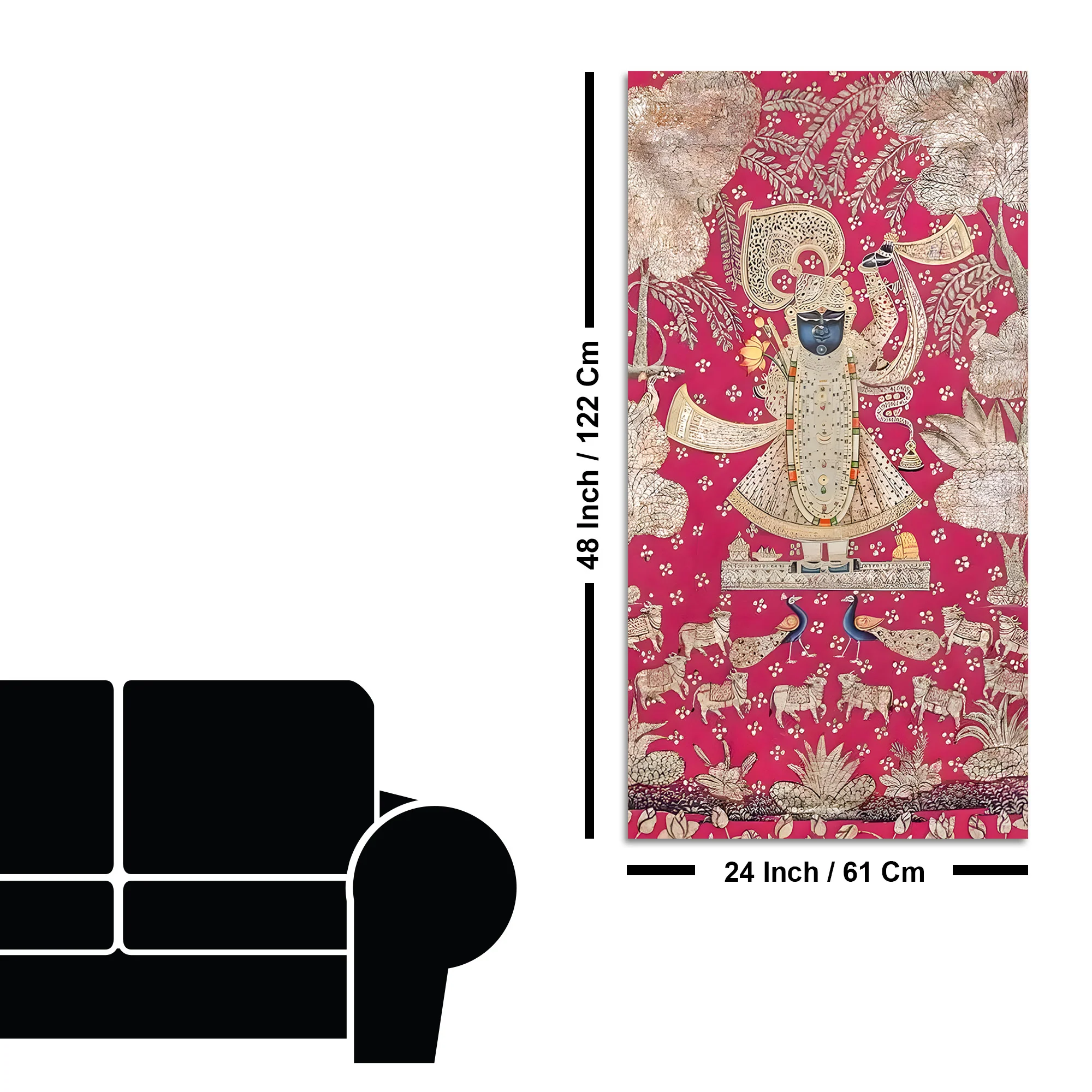 Lord Shrinathji Canvas Wall Art Painting | Traditional Pichwai Wall Decor for Home - Image 8