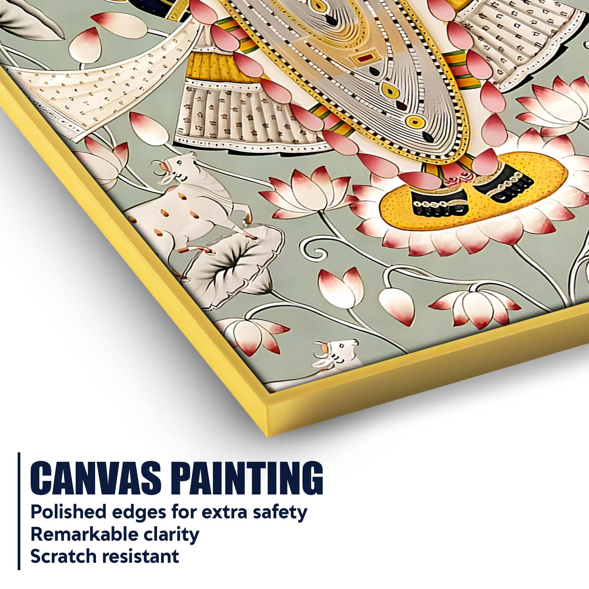 Lord Shrinathji Pichwai Style Canvas Wall Painting - Image 4