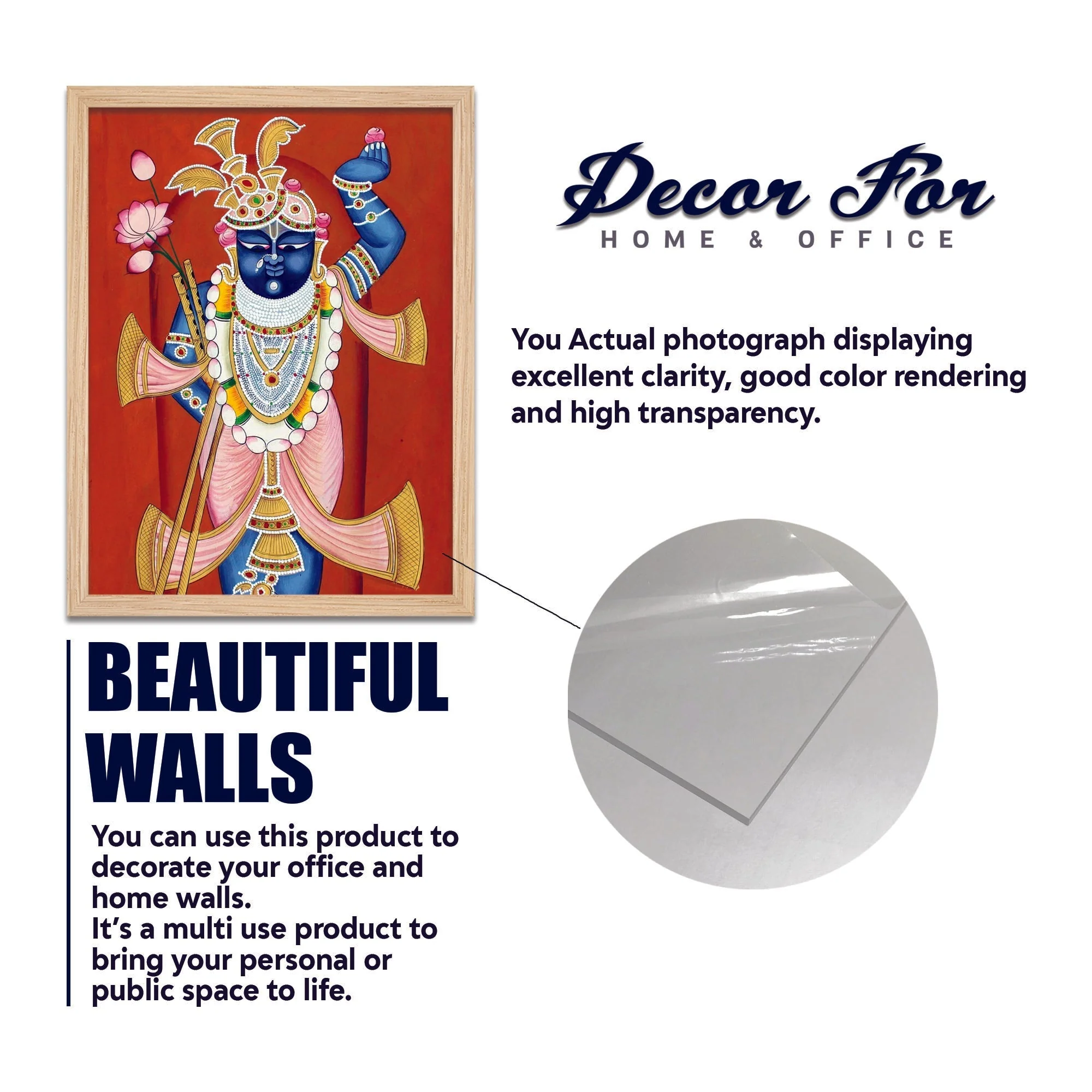 Lord Shrinathji Pichwai Wall Frame Set of Four - Image 5