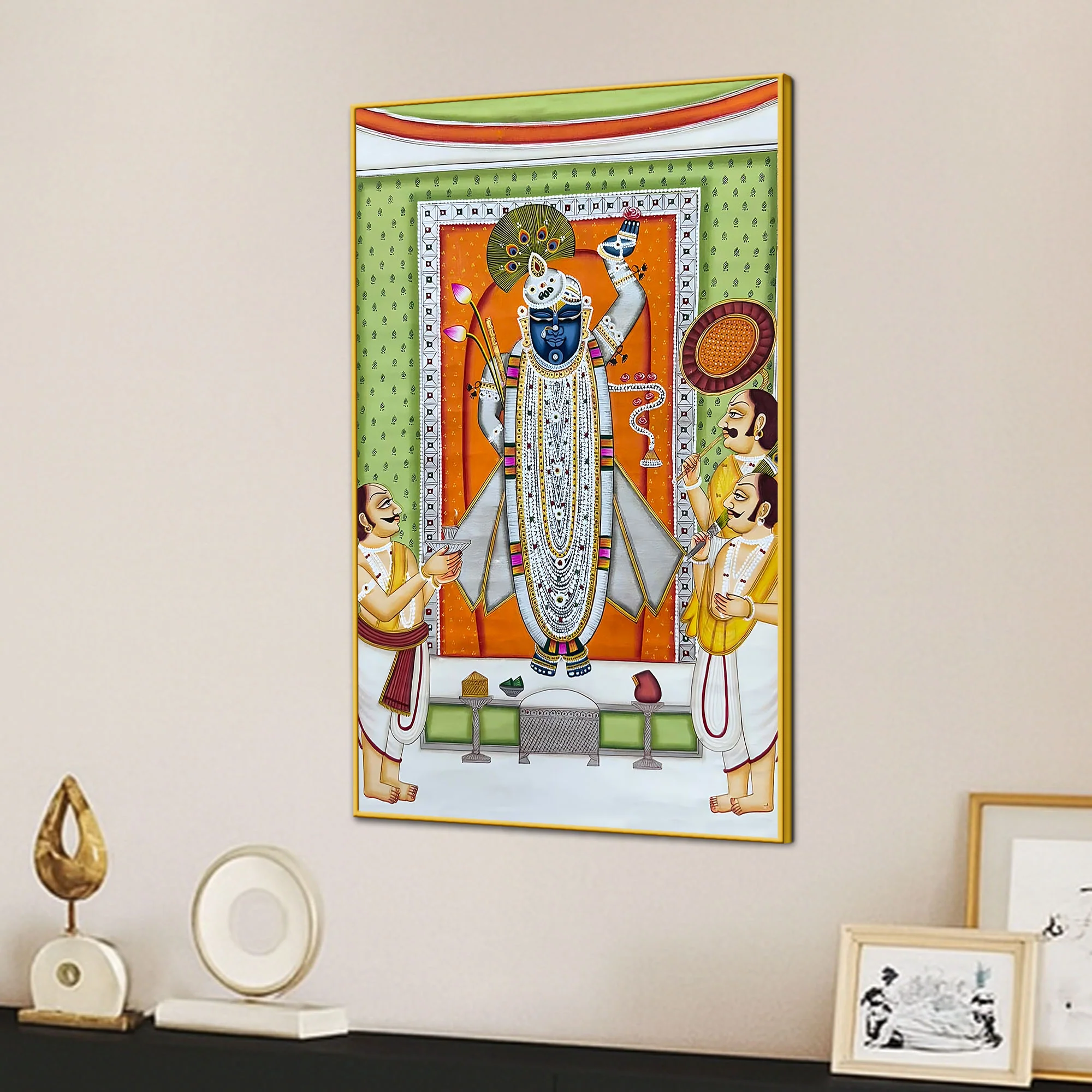 Lord Shrinathji Seva Darshan Canvas Wall Painting for Home - Image 3