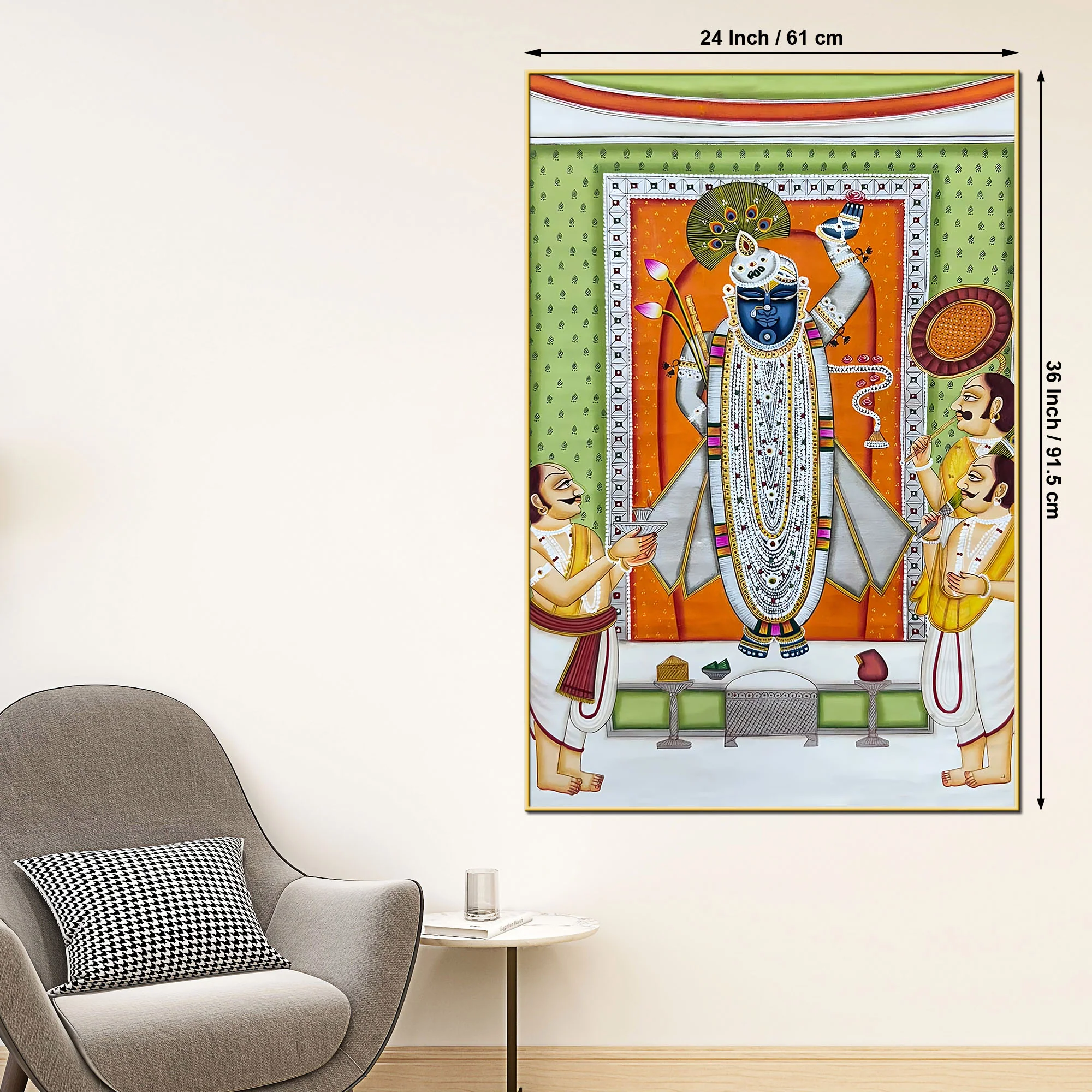 Lord Shrinathji Seva Darshan Canvas Wall Painting for Home - Image 5
