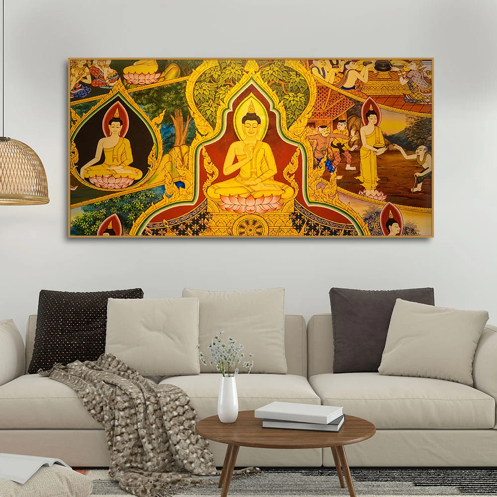 Lord Spiritual Buddha Canvas Wall Painting - Image 3
