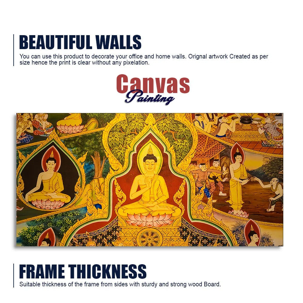 Lord Spiritual Buddha Canvas Wall Painting - Image 6