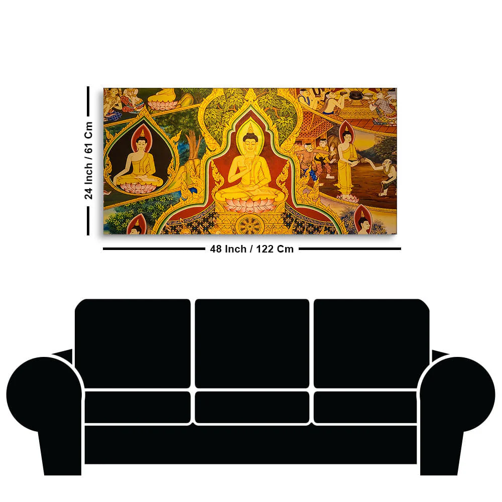 Lord Spiritual Buddha Canvas Wall Painting - Image 7
