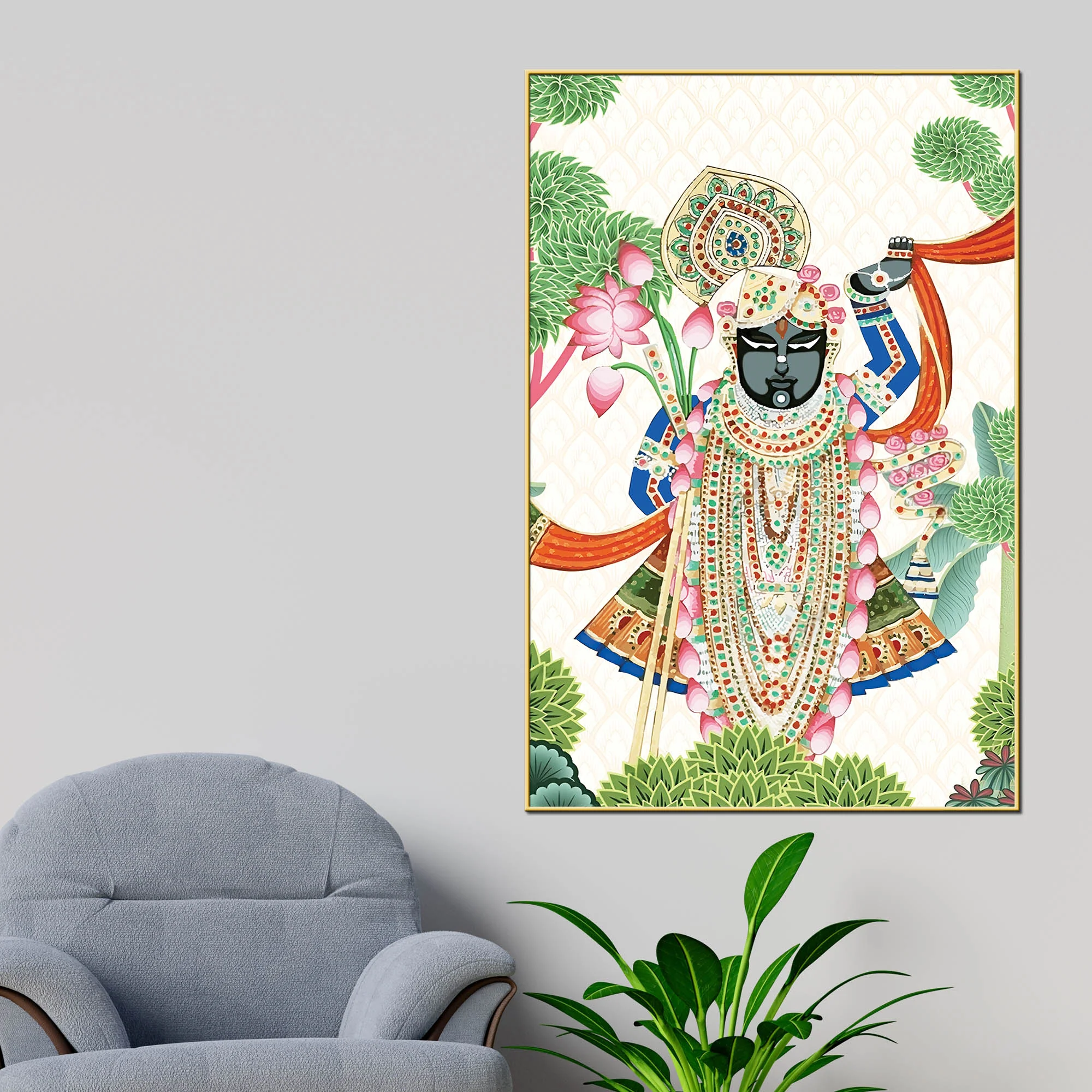 Lord Shrinath ji Canvas Painting | Devotional Art - Image 2