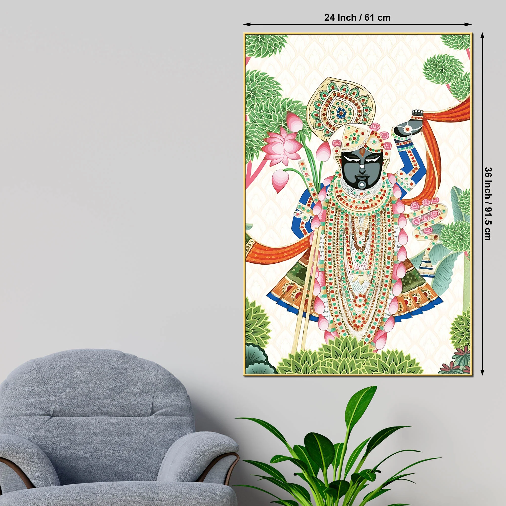 Lord Shrinath ji Canvas Painting | Devotional Art - Image 5