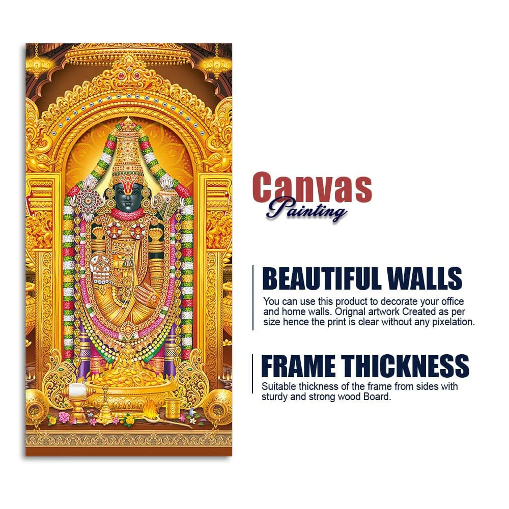 Lord Tirupati BalaJi Canvas Wall Painting - Image 6