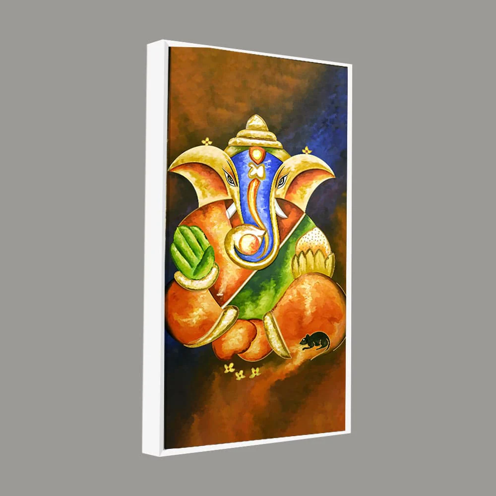 Lord Vighnaharta Ganesha Canvas Wall Painting - Image 5
