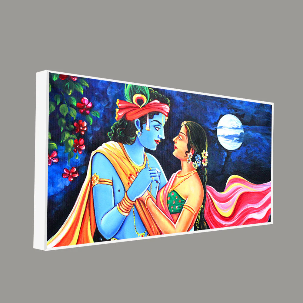 Love of Lord Radha Krishna Canvas Wall Painting - Image 5