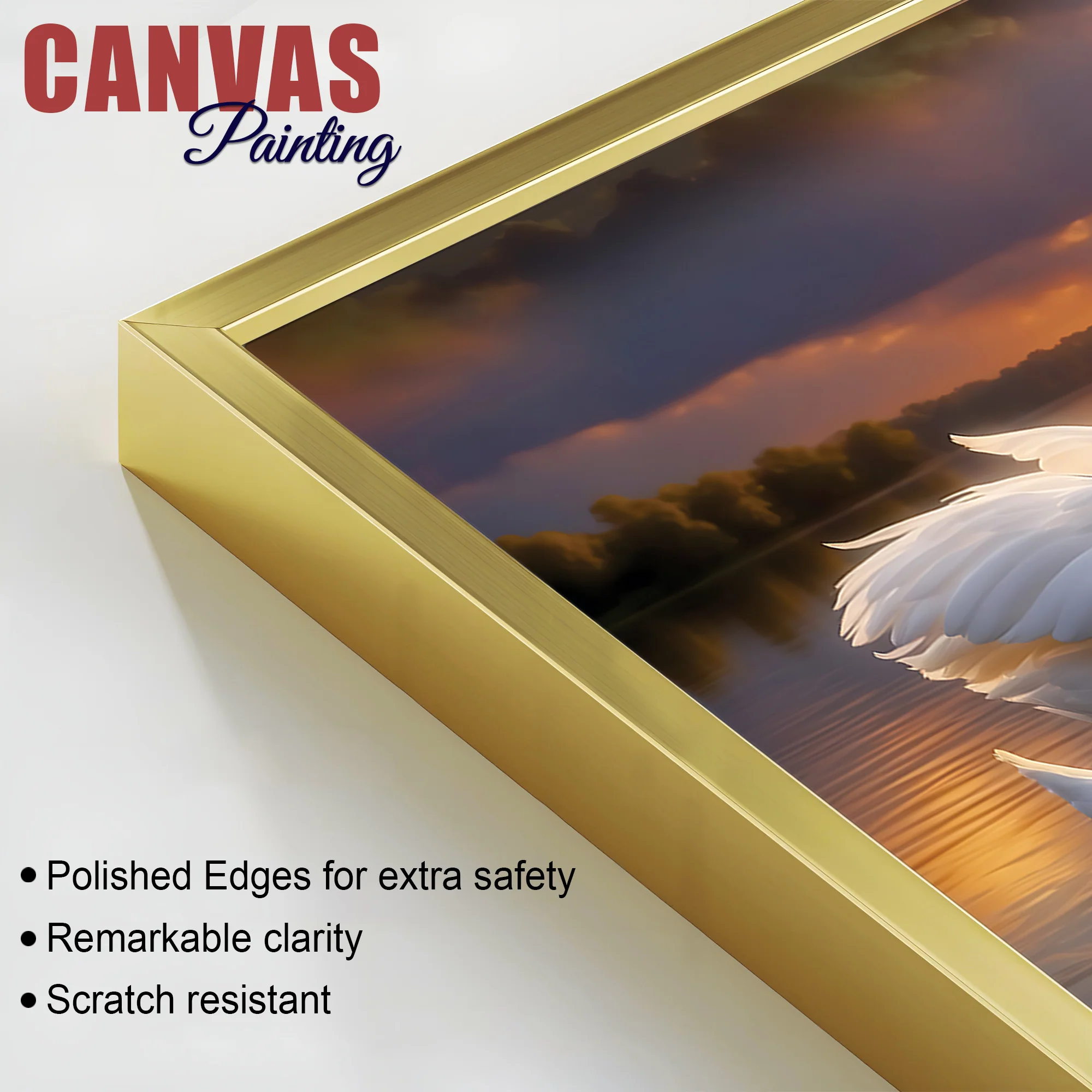 Love Swan Pair Canvas Painting for Bedroom & Living Room Wall - Image 6