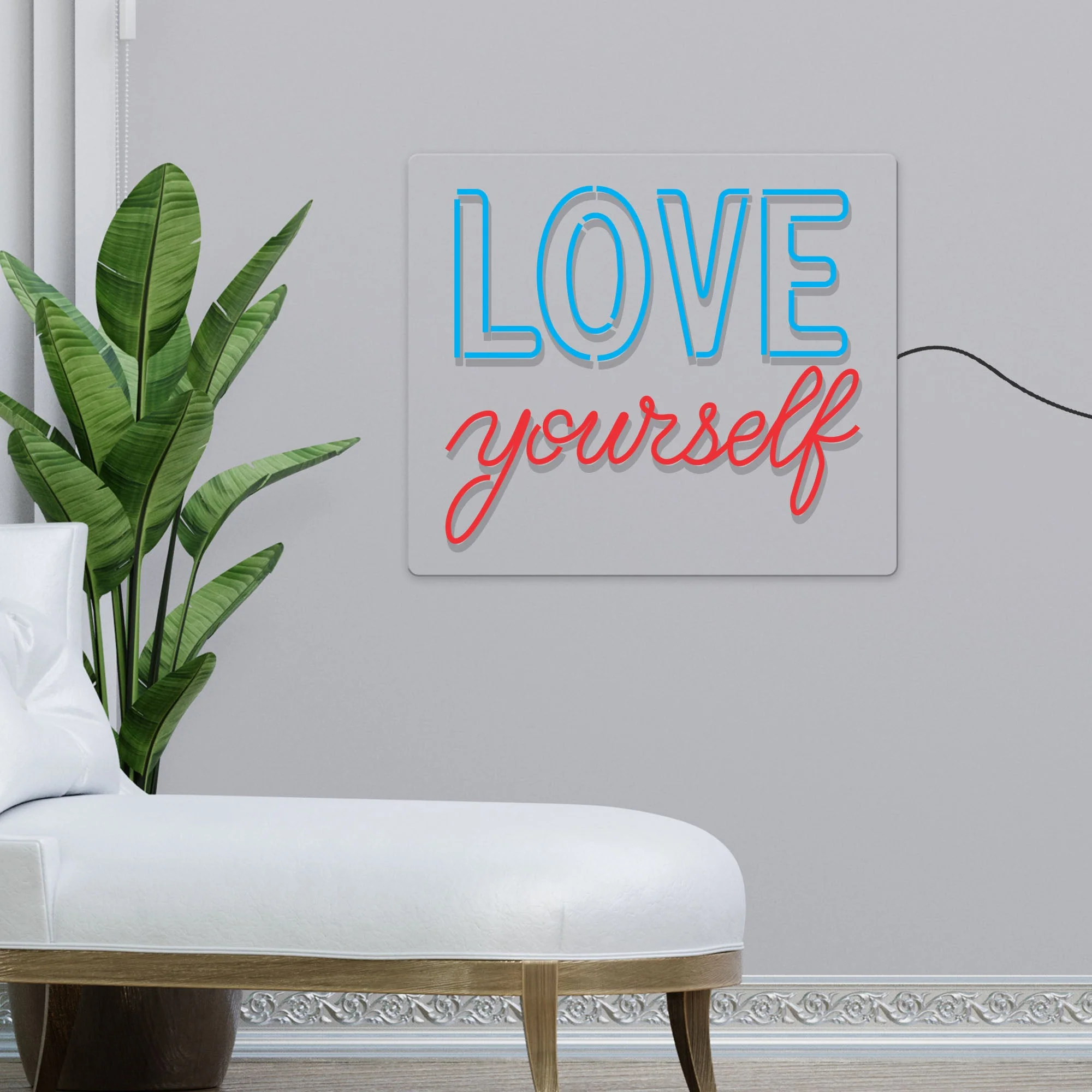 Love Yourself Text Neon Sign LED Light - Image 2