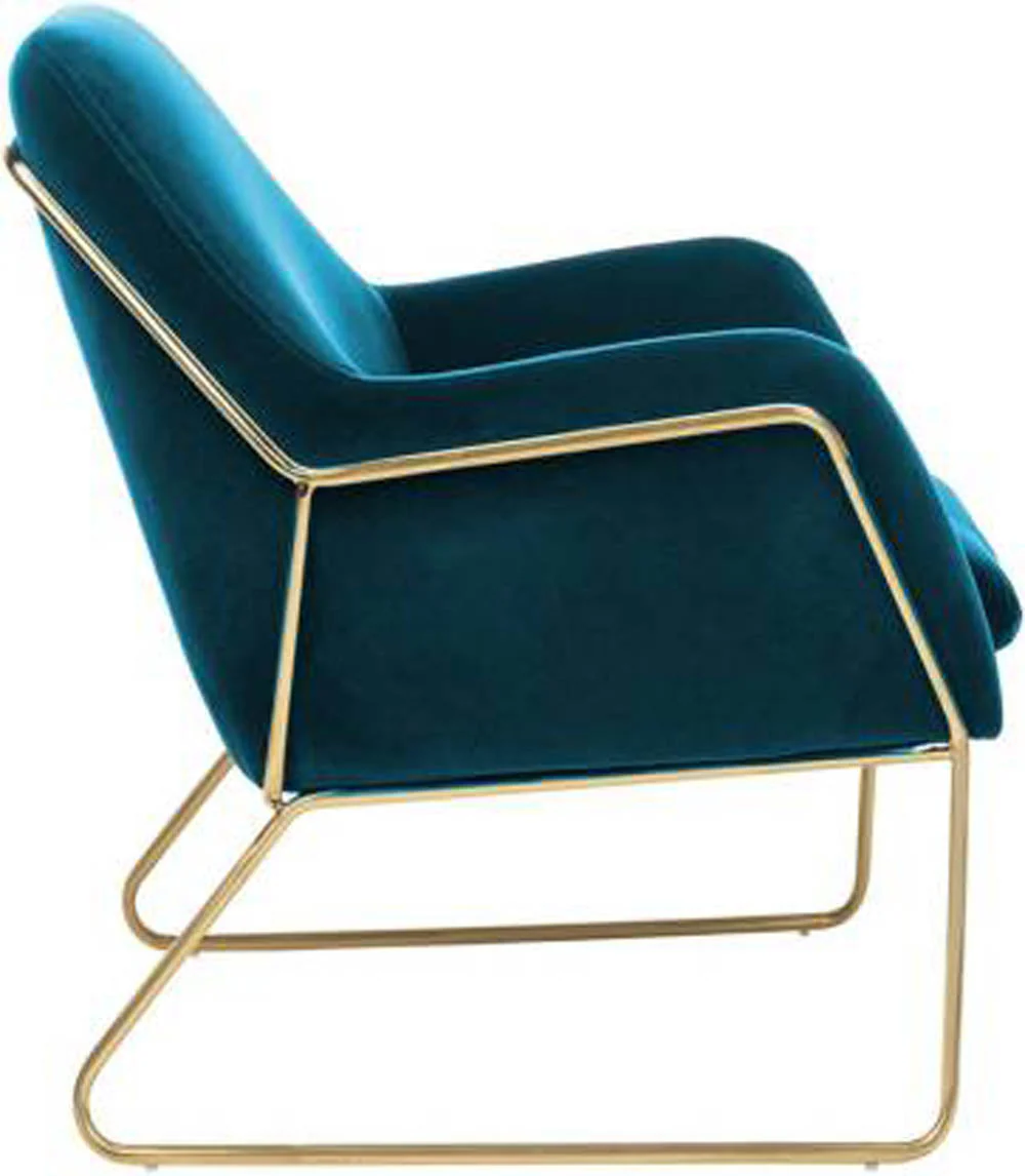 Lush Seagreen Glamorous Style Velvet Lounge Chair - Image 3