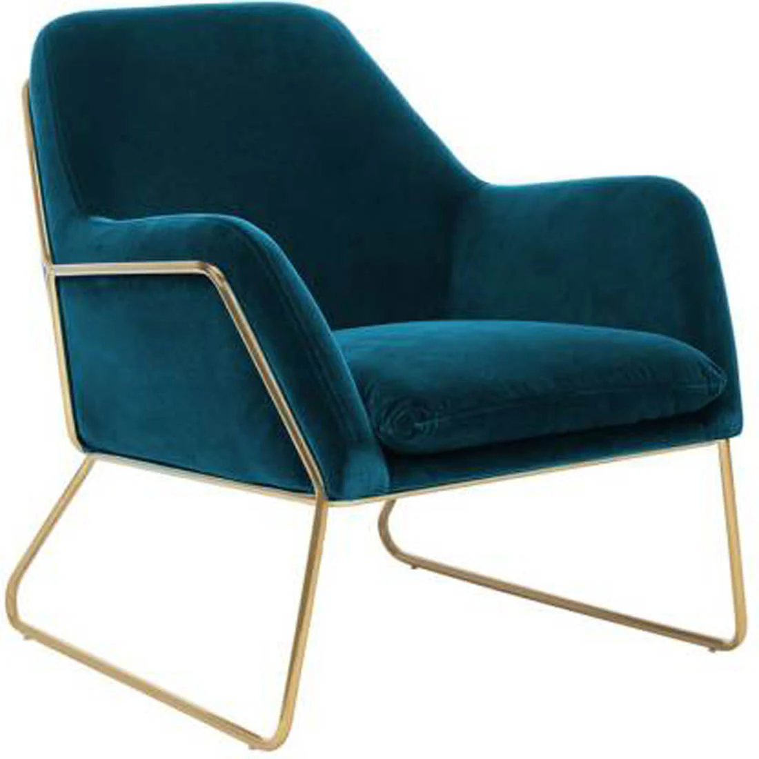 Lush Seagreen Glamorous Style Velvet Lounge Chair - Image 4