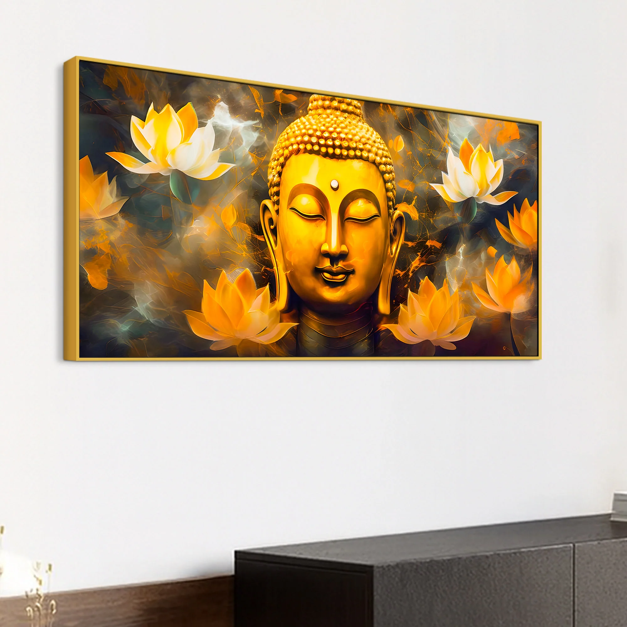 Luxurious Buddha Lotus Canvas Painting for Elegant Interiors - Image 5