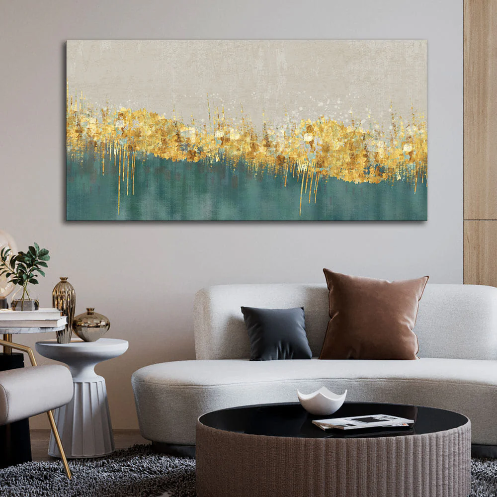 Luxurious Golden Texture Premium Wall Painting - Image 2