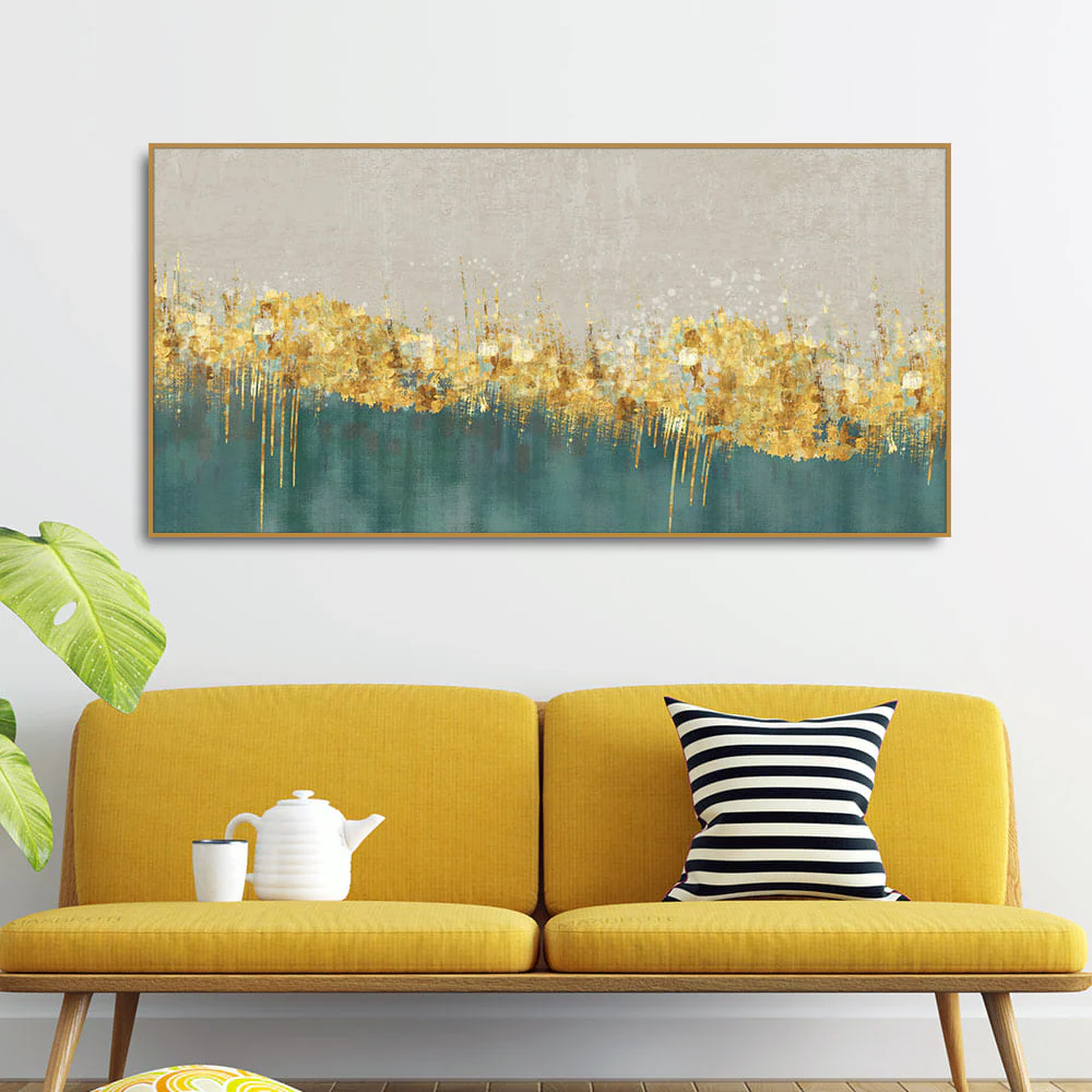 Luxurious Golden Texture Premium Wall Painting - Image 3