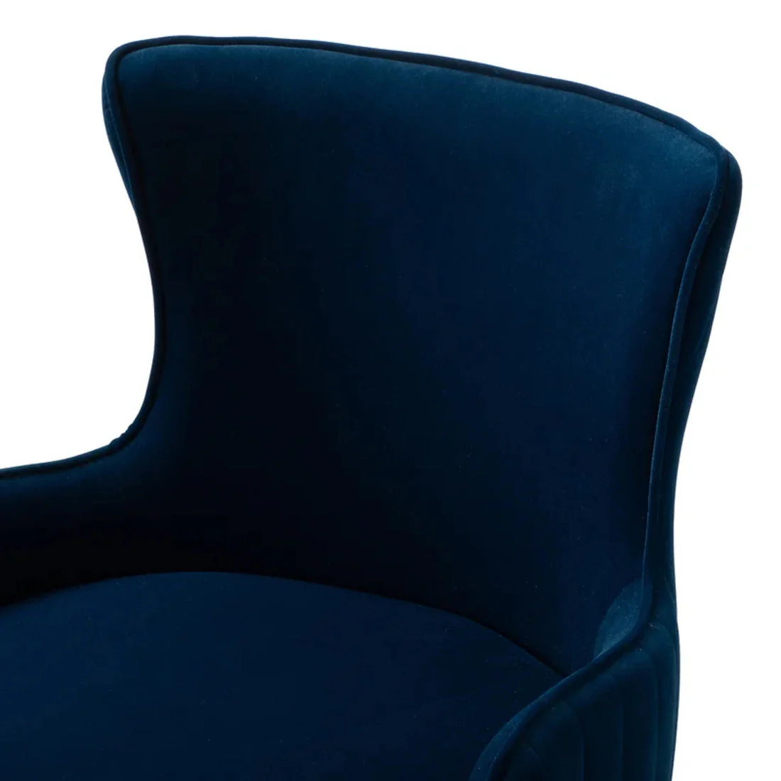 Luxurious Royal Blue Velvet Armchair with Golden Base - Image 6
