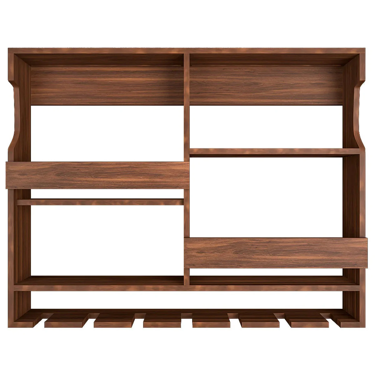 Luxurious Style Backlit Walnut Finished Mini Bar Shelf - Image 5