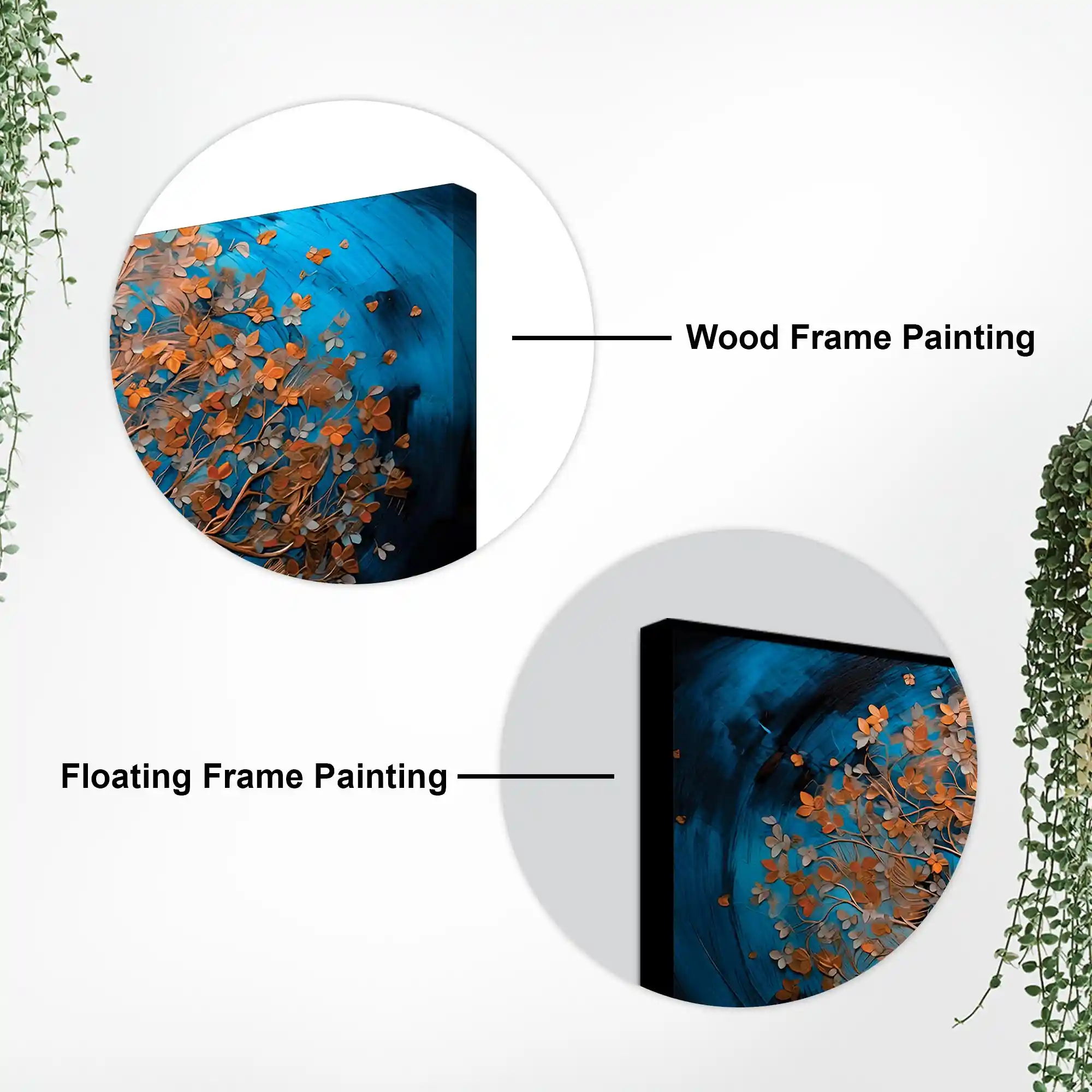 Luxury Abstract Blue and Golden Tree Canvas Wall Painting - Image 7