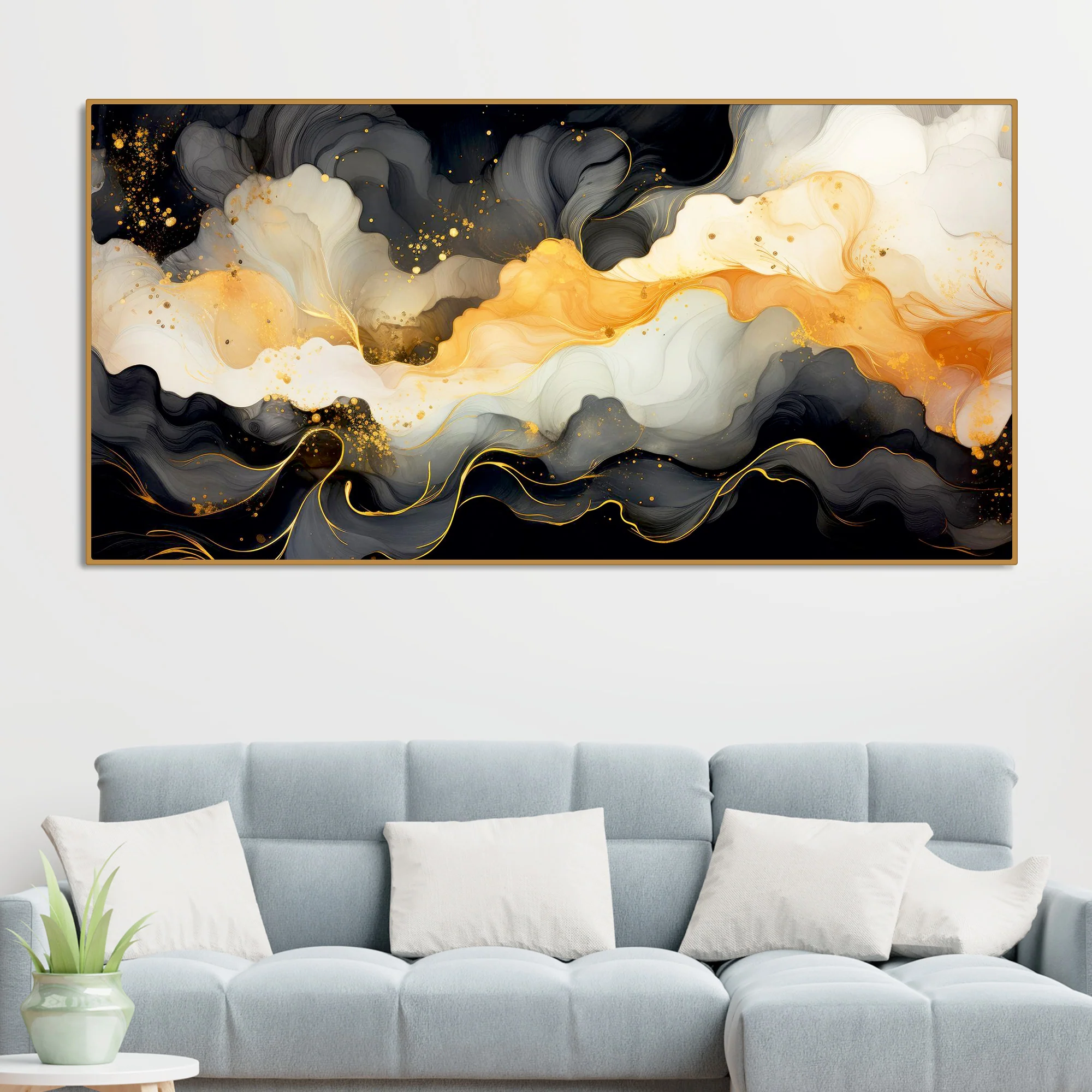 Luxury Abstract Fluid Art Canvas Wall Painting - Image 2