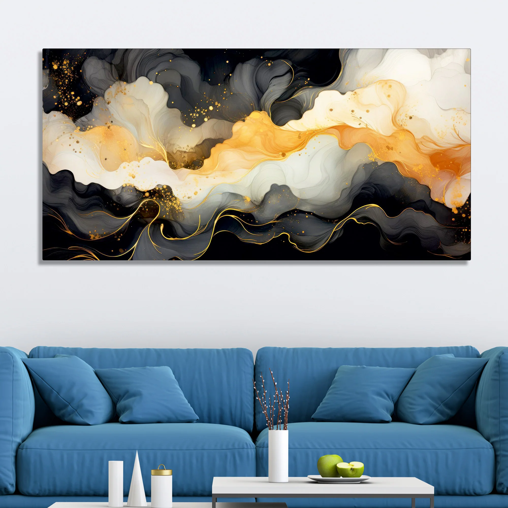 Luxury Abstract Fluid Art Canvas Wall Painting - Image 3