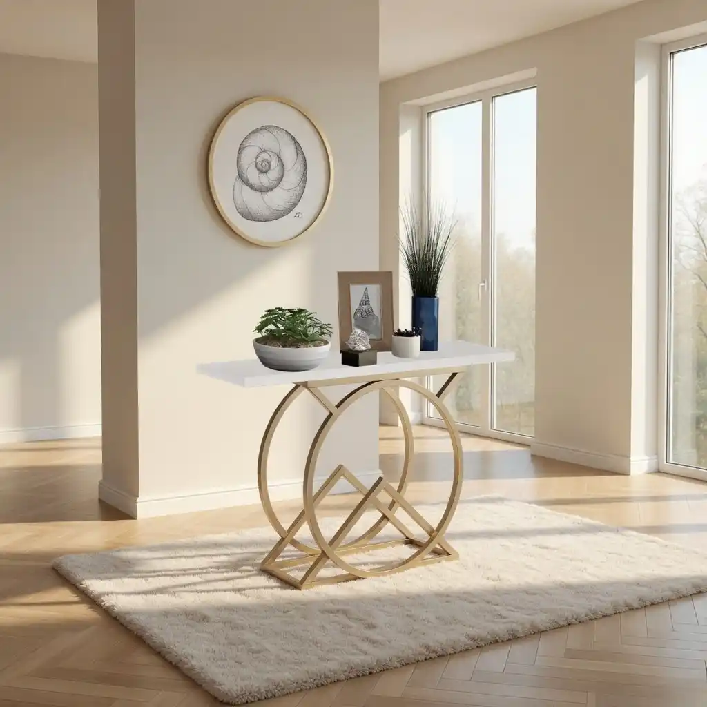 Luxury Accent Console Table with Marble Top for Modern Interiors - Image 5
