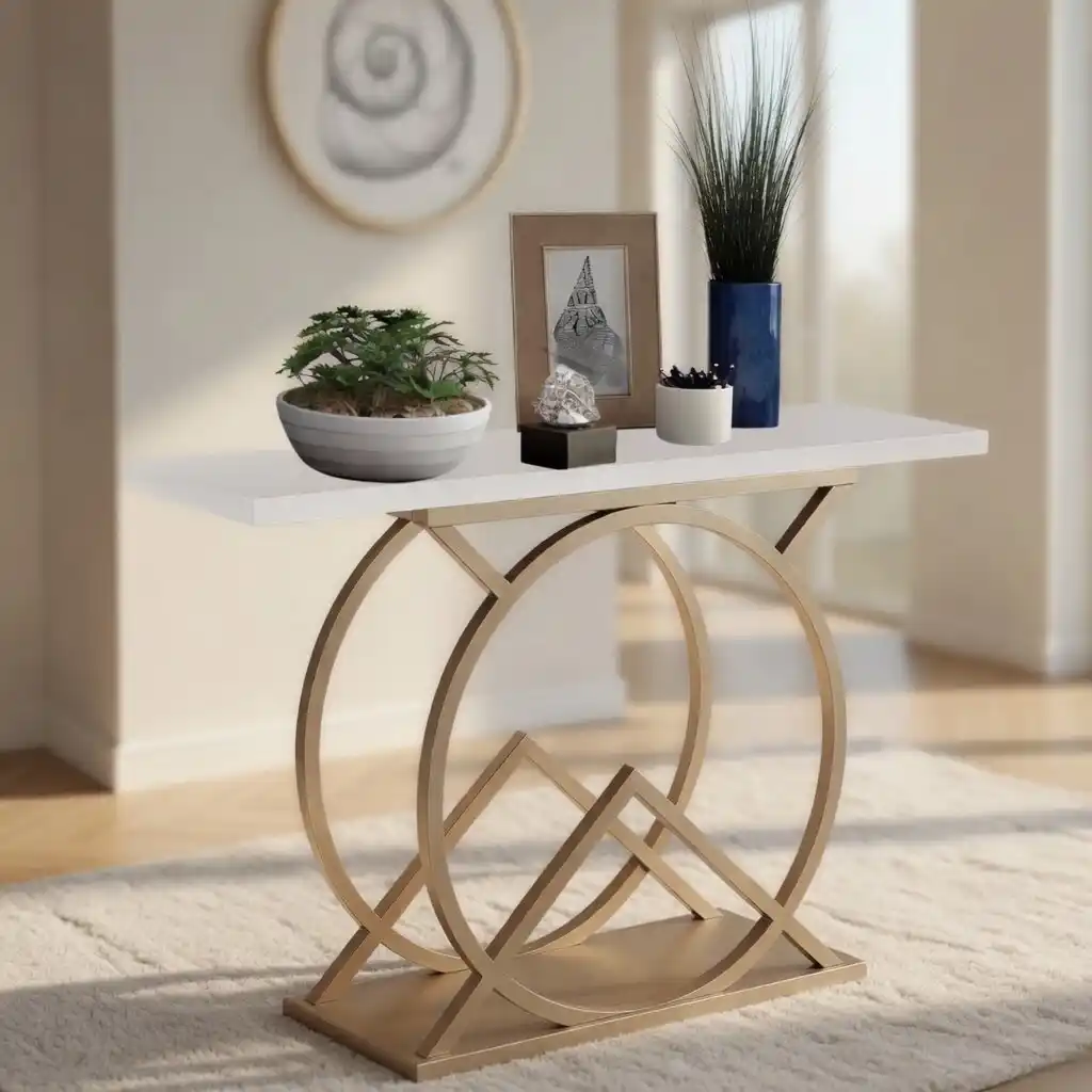 Luxury Accent Console Table with Marble Top for Modern Interiors - Image 6