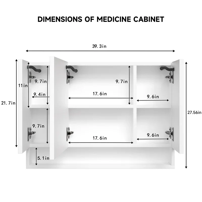 Luxury Bathroom Mirror Unit with LED Lights and Built-in Shelf - Image 5