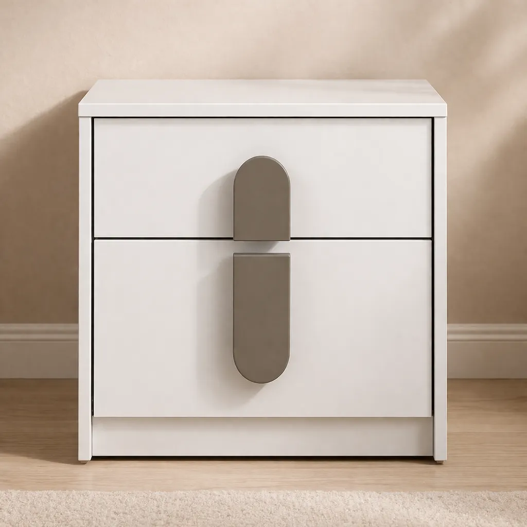 Luxury Bedside Table with Designer Handles & Storage - Image 4