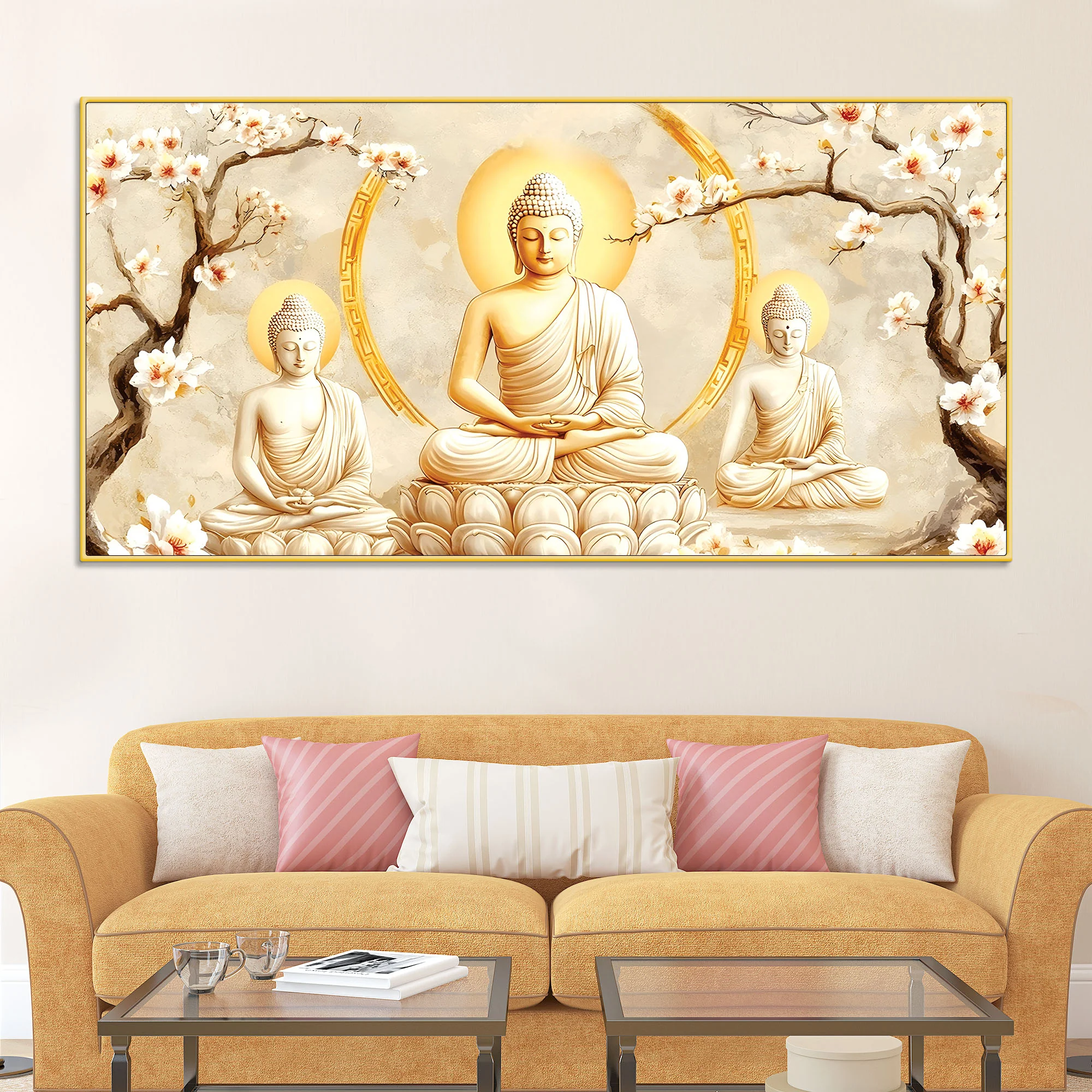 Luxury Buddha Canvas Painting – Spiritual Wall Decor