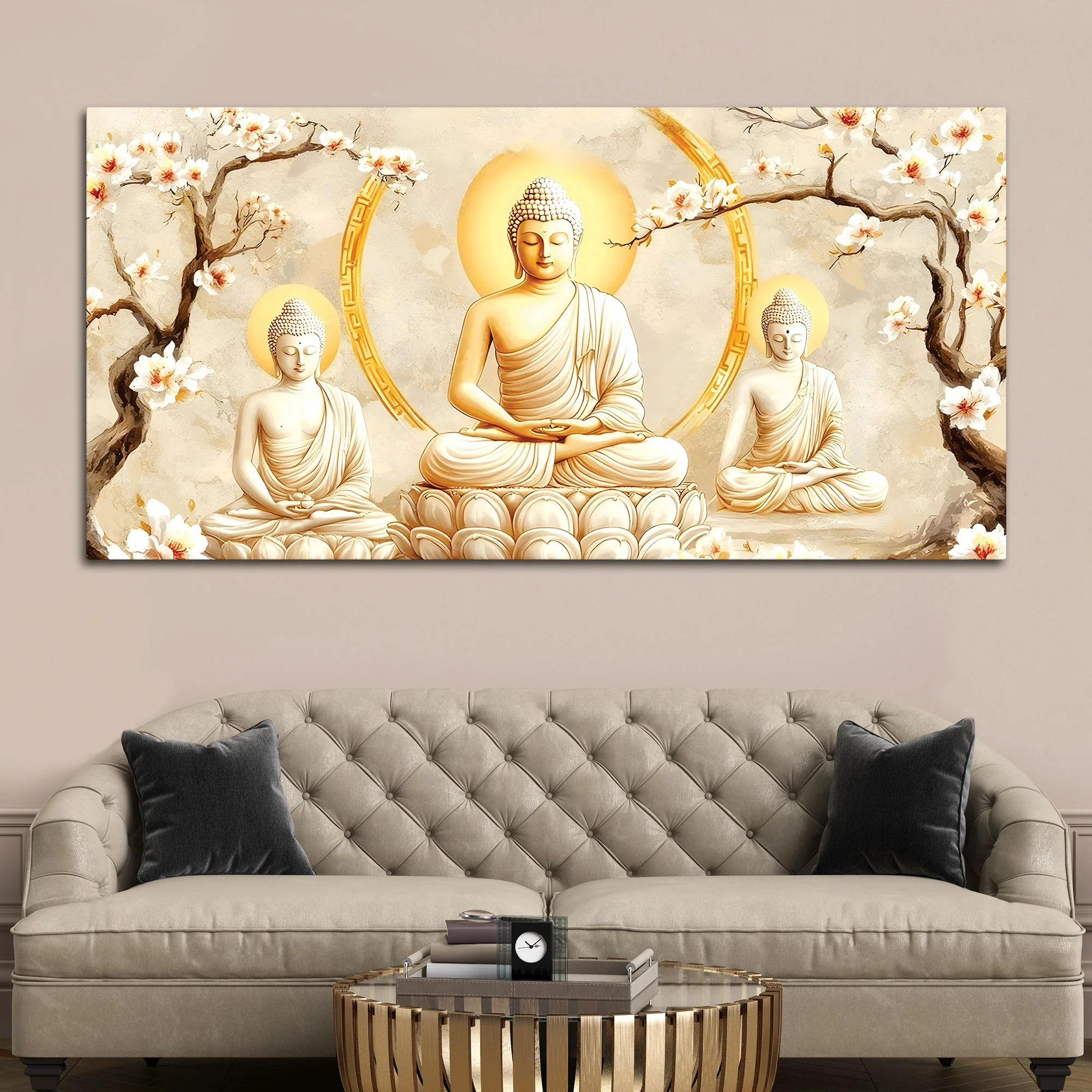 Luxury Buddha Canvas Painting – Spiritual Wall Decor - Image 3