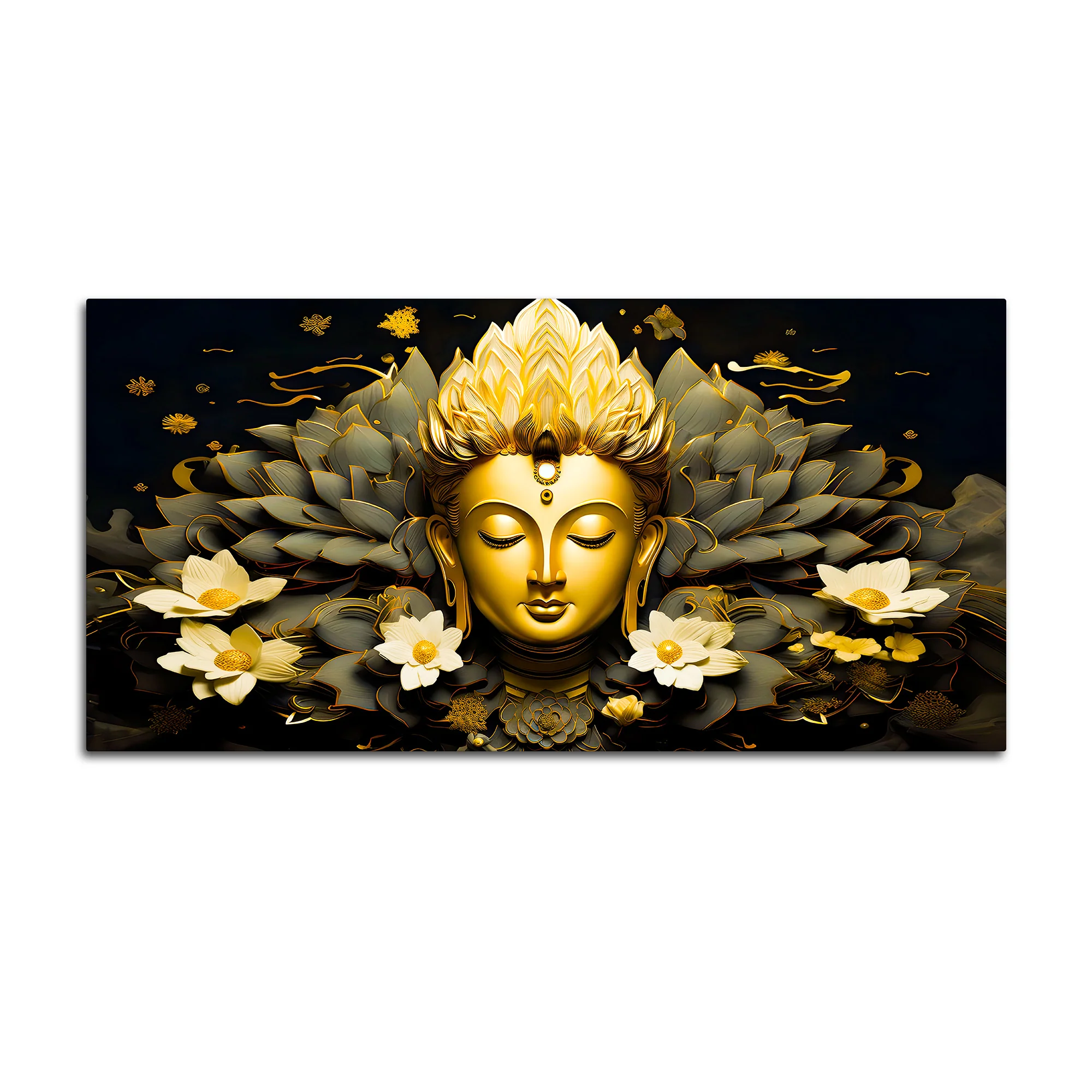 Luxury Buddha Spiritual Canvas Wall Painting - Image 4