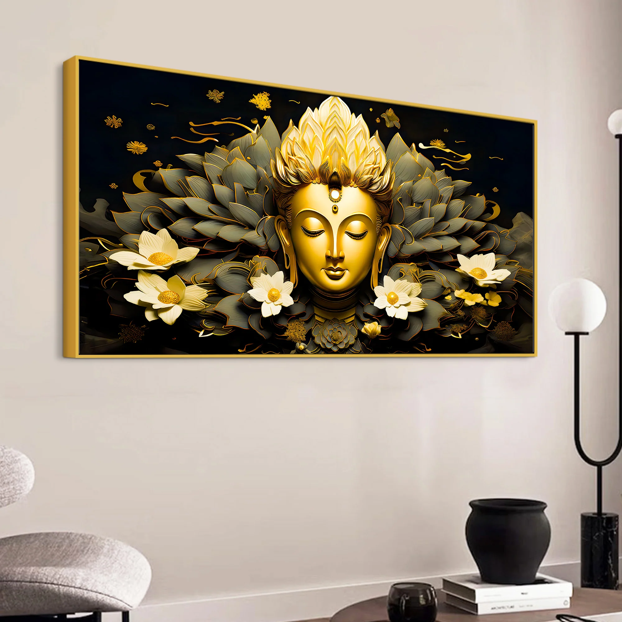 Luxury Buddha Spiritual Canvas Wall Painting - Image 5