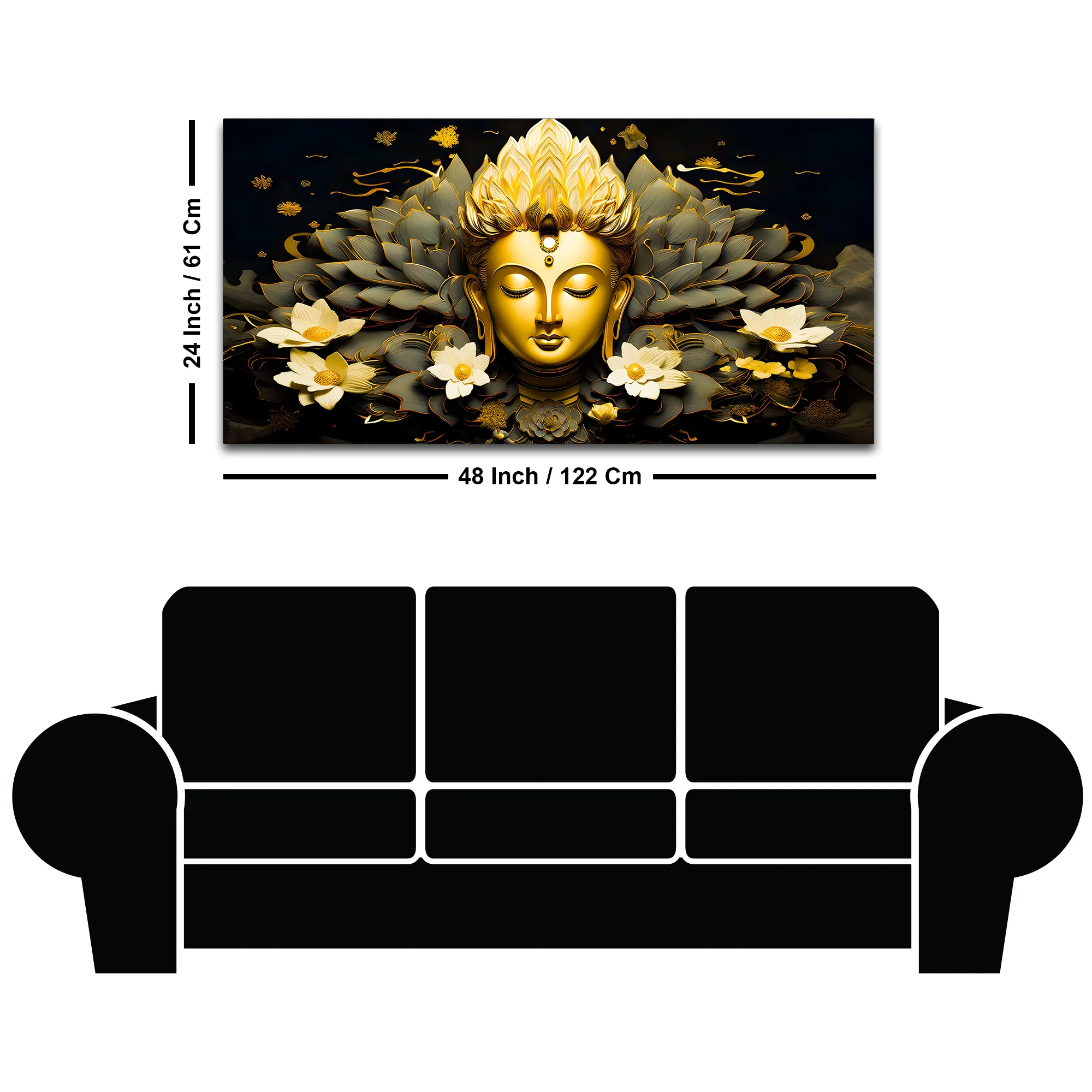 Luxury Buddha Spiritual Canvas Wall Painting - Image 8