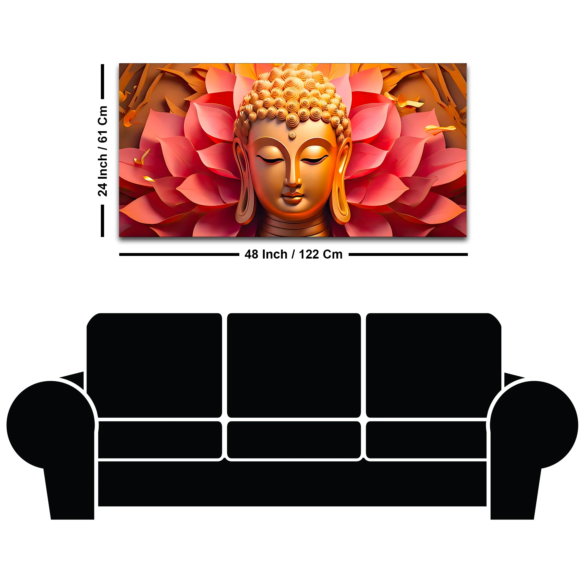 Luxury Buddha Wall Painting for Calm & Beautiful Living Spaces - Image 8