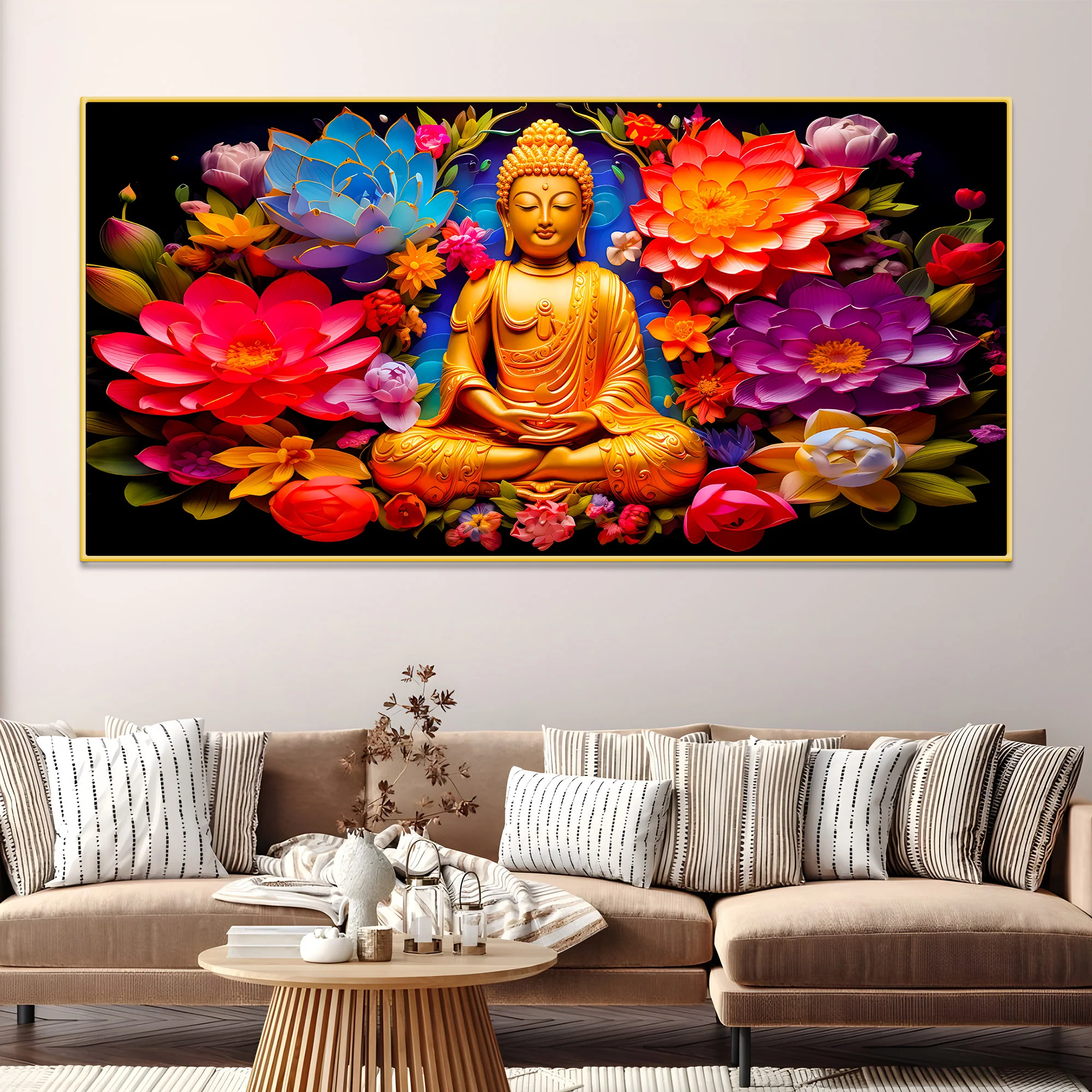Luxury Buddha Wall Painting for Elegant Living Room - Image 2