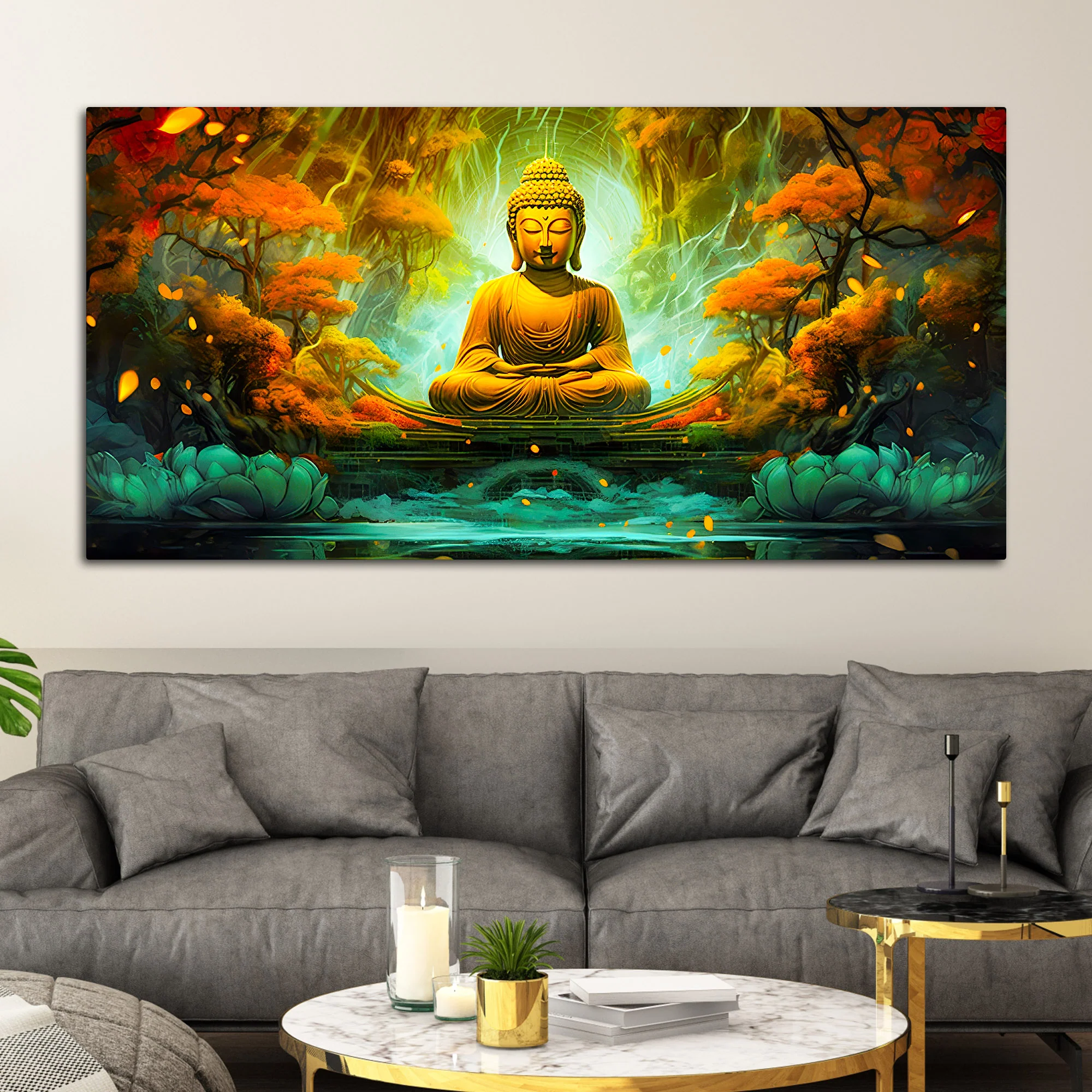 Luxury Buddha Wall Painting for Home & Office Decoration - Image 3