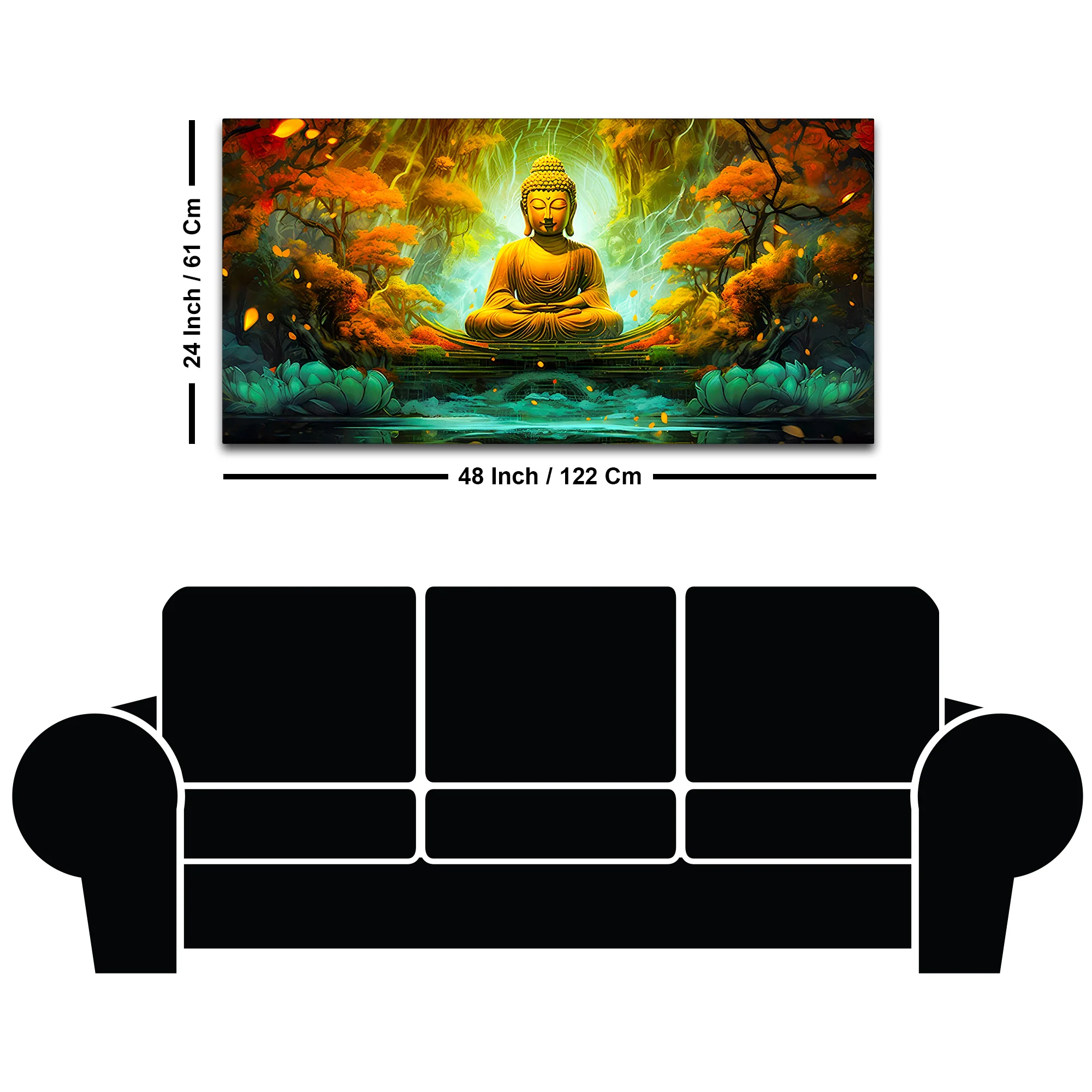 Luxury Buddha Wall Painting for Home & Office Decoration - Image 8