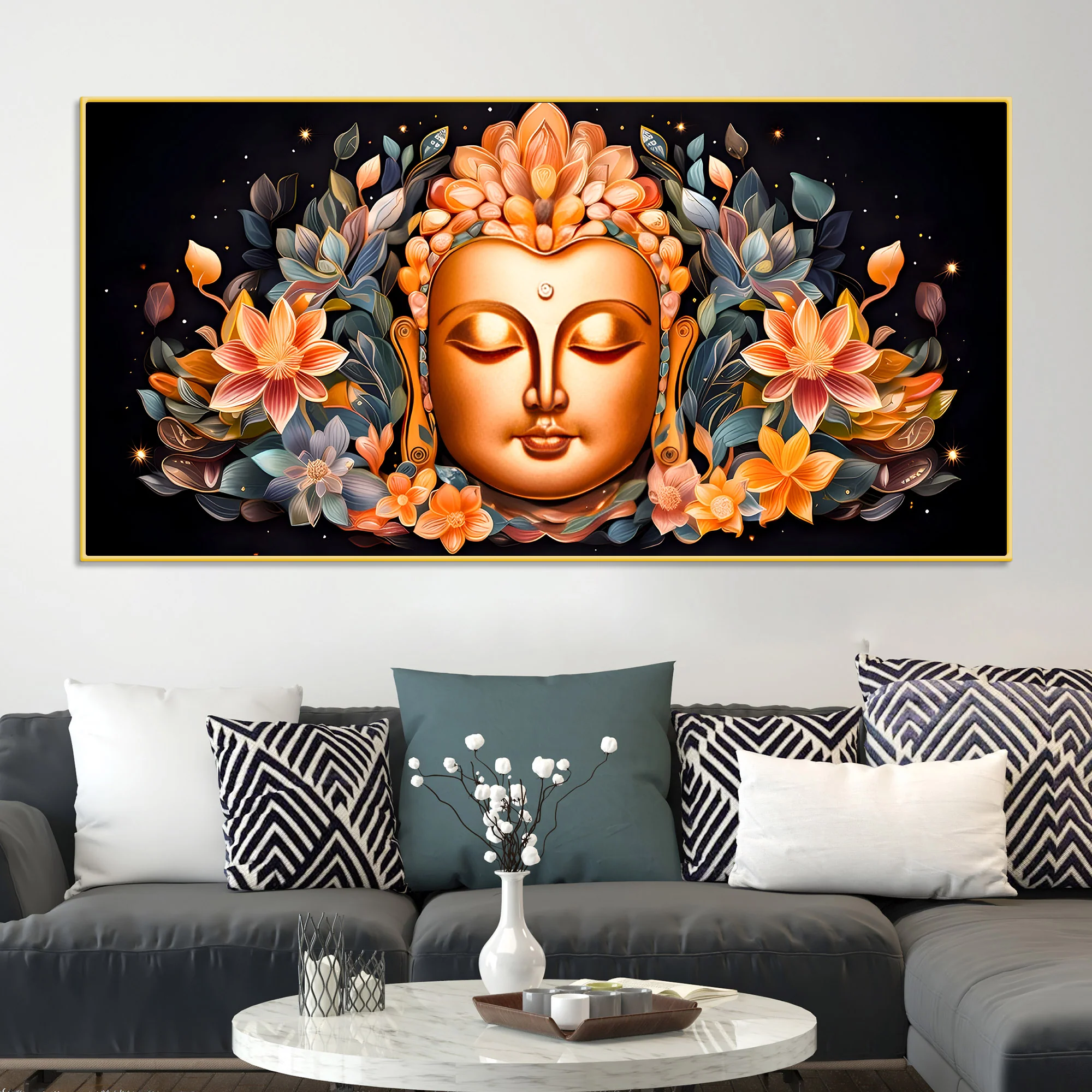 Luxury Buddha Wall Painting for Modern Home Decoration - Image 2