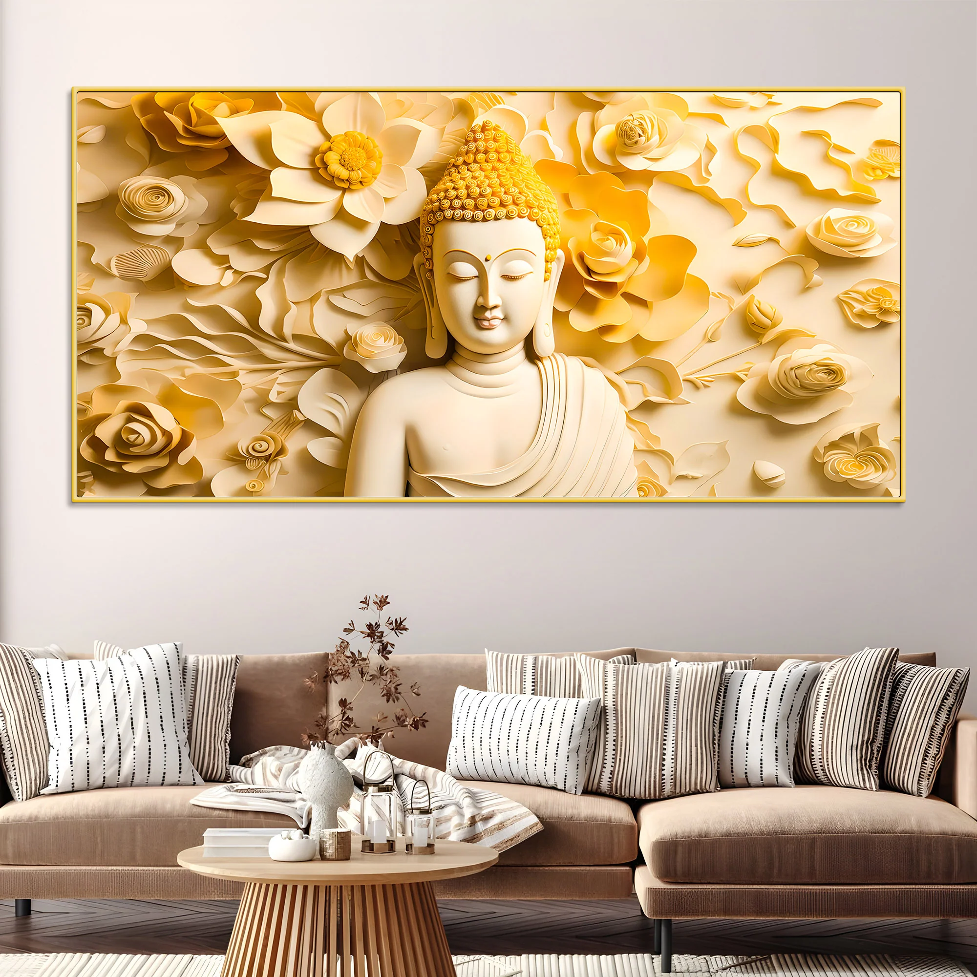 Luxury Buddha Wall Painting for Modern Living Room Decor - Image 2
