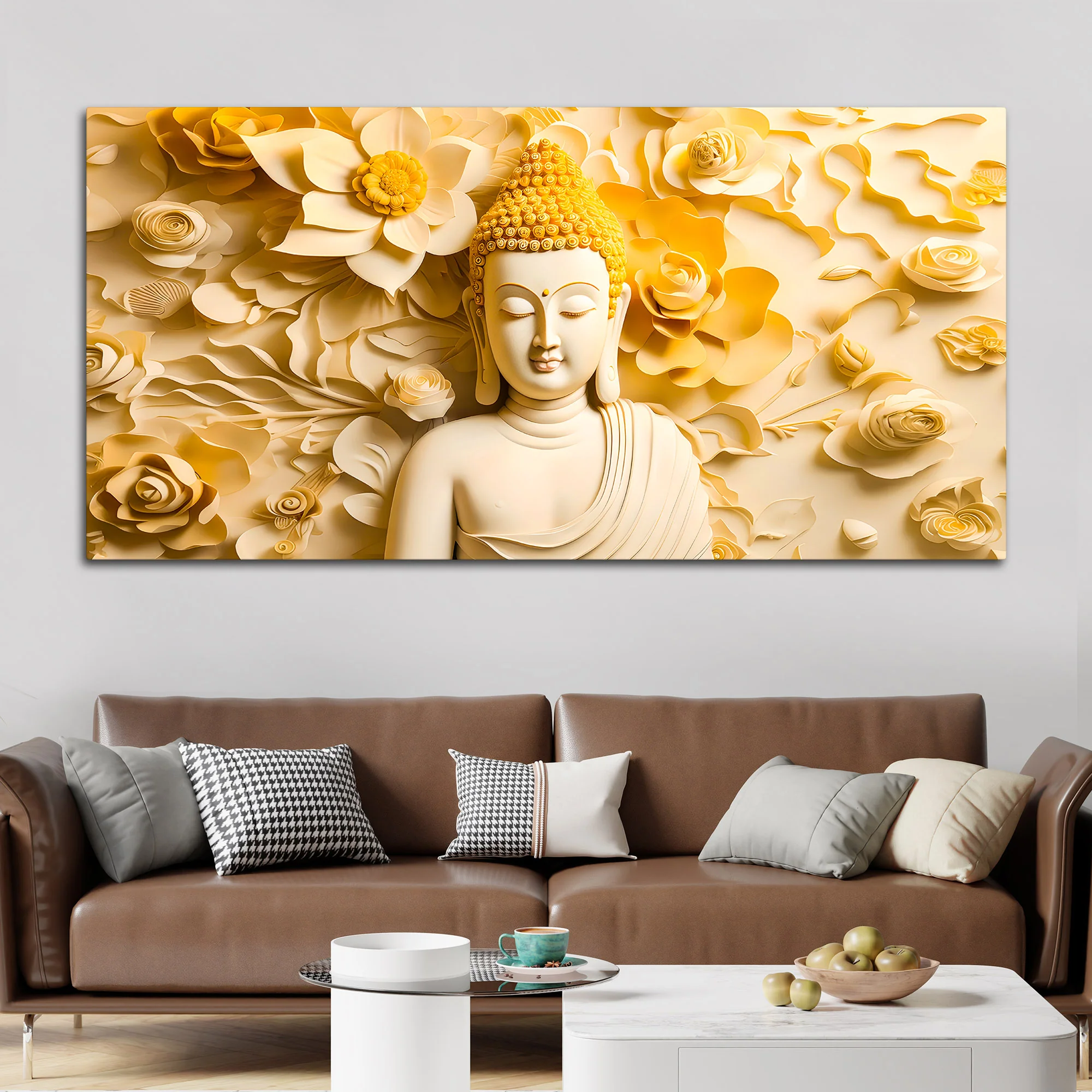 Luxury Buddha Wall Painting for Modern Living Room Decor - Image 3
