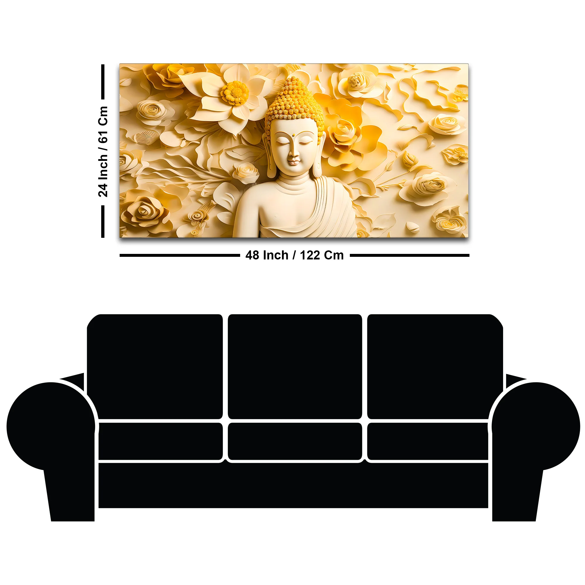 Luxury Buddha Wall Painting for Modern Living Room Decor - Image 8