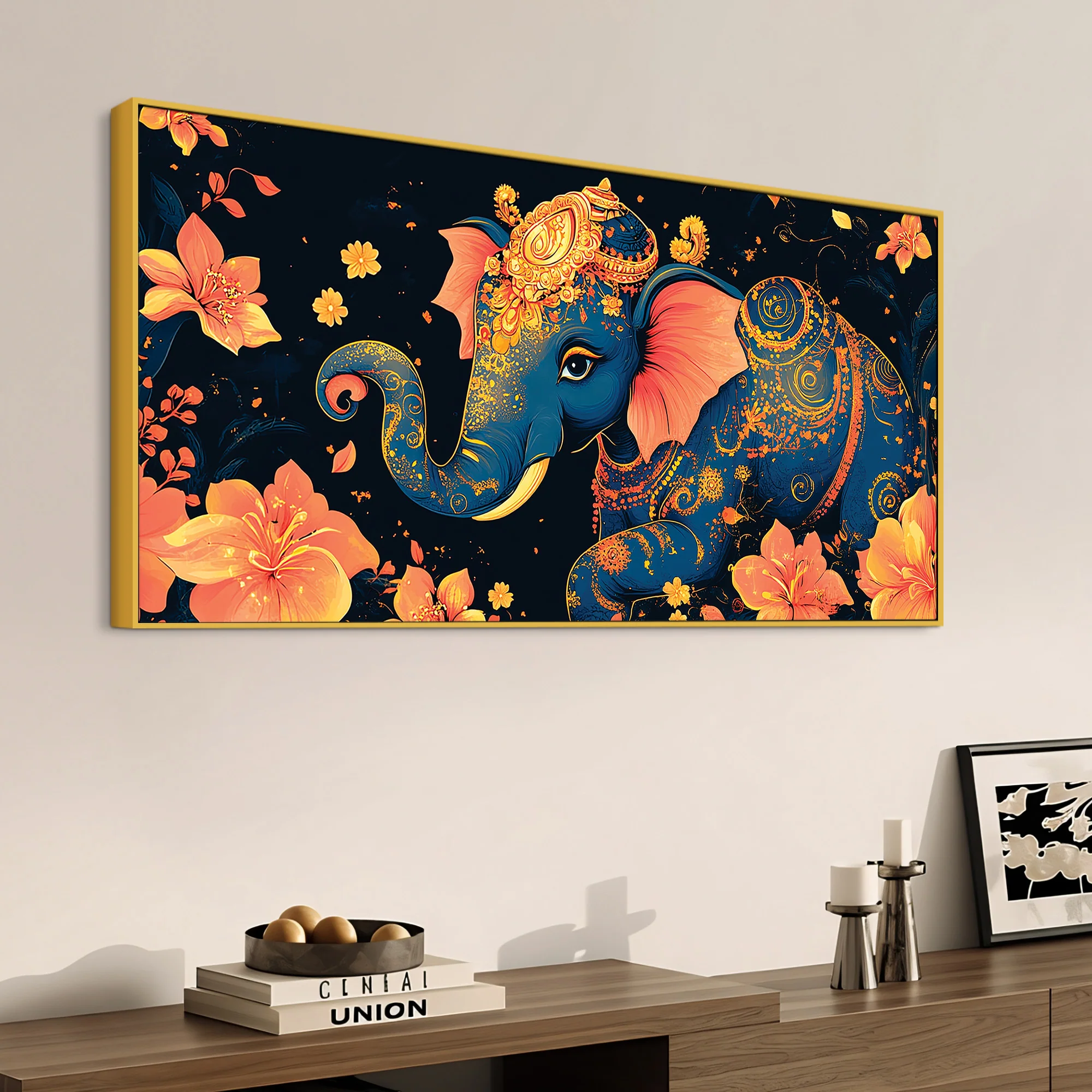 Luxury Elephant Art Premium Canvas Wall Painting - Image 4