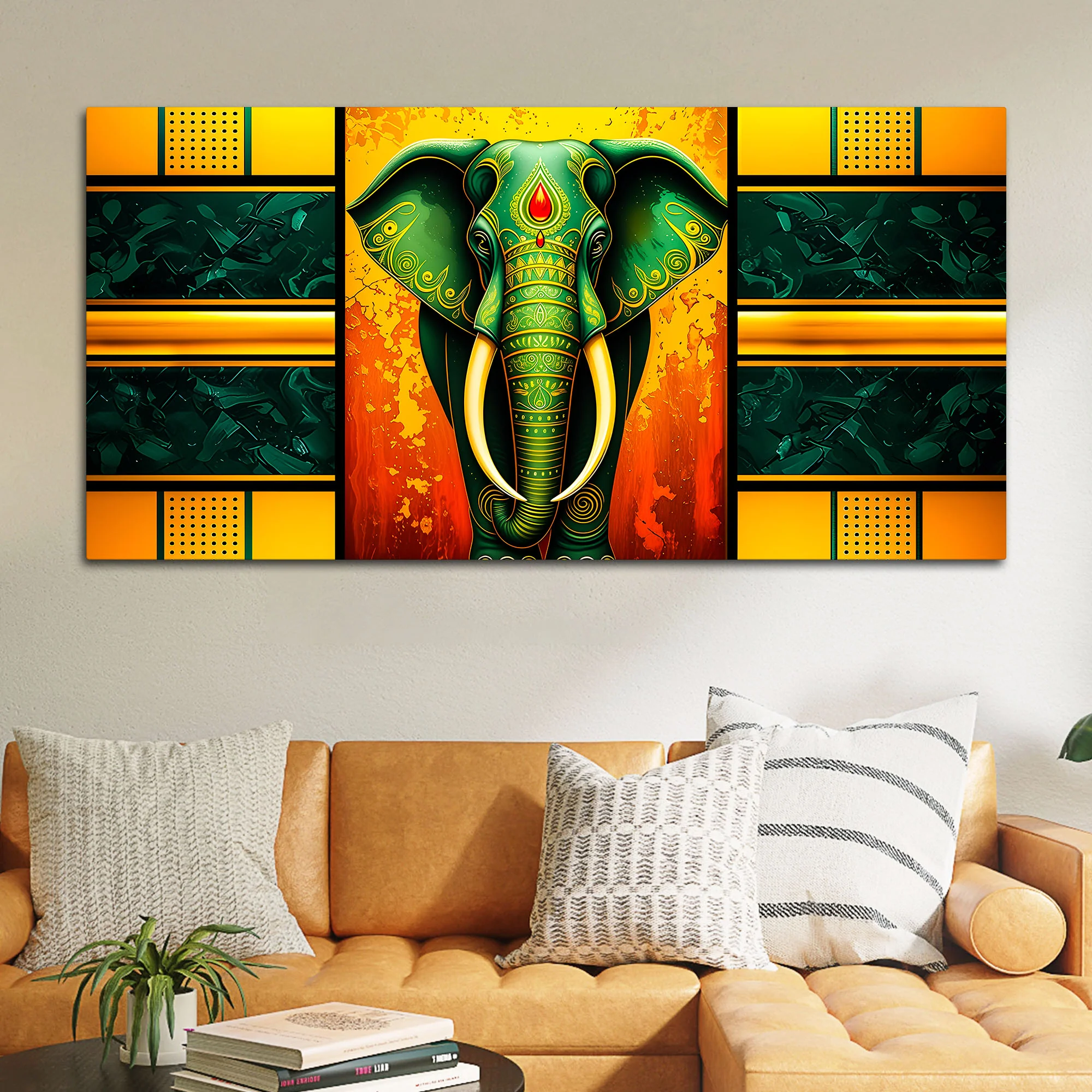 Luxury Elephant Wall Art Painting for Living Room Décor - Image 3