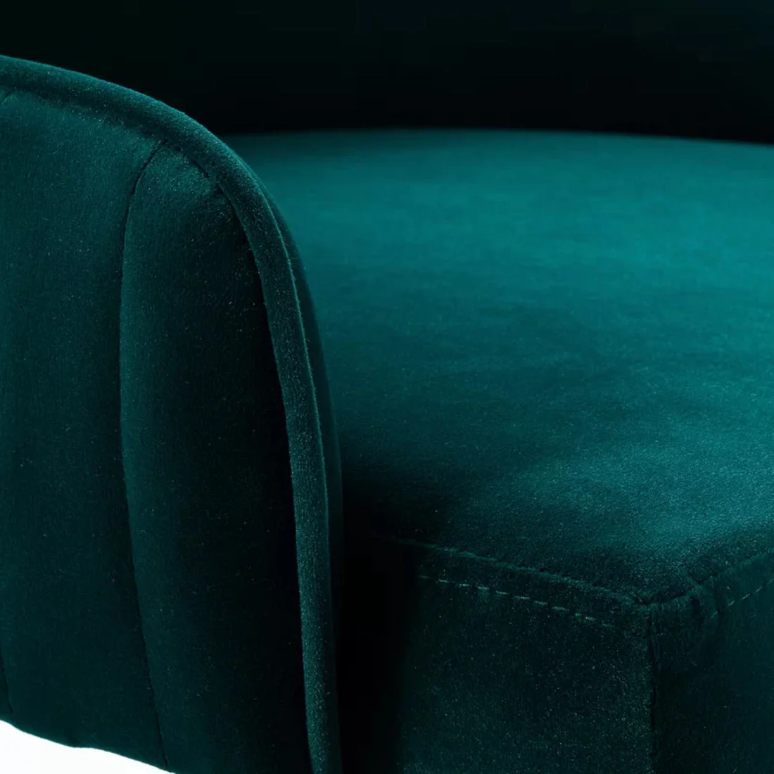 Luxury Emerald Color Velvet Armchair with Golden Base - Image 7