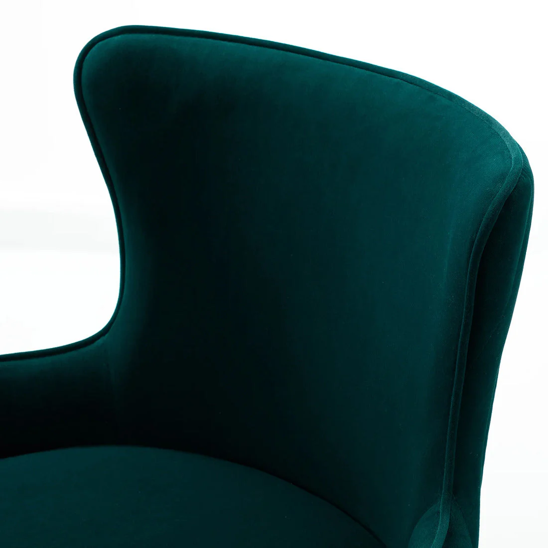 Luxury Emerald Color Velvet Armchair with Golden Base - Image 8