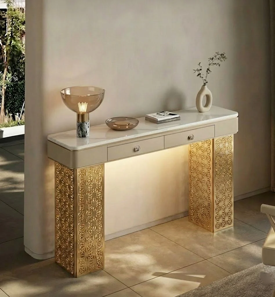 Luxury Entryway Console Table with LED (SS 302) - Image 2
