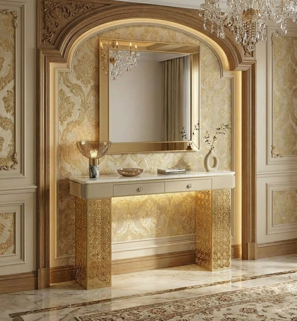 Luxury Entryway Console Table with LED (SS 302) - Image 3