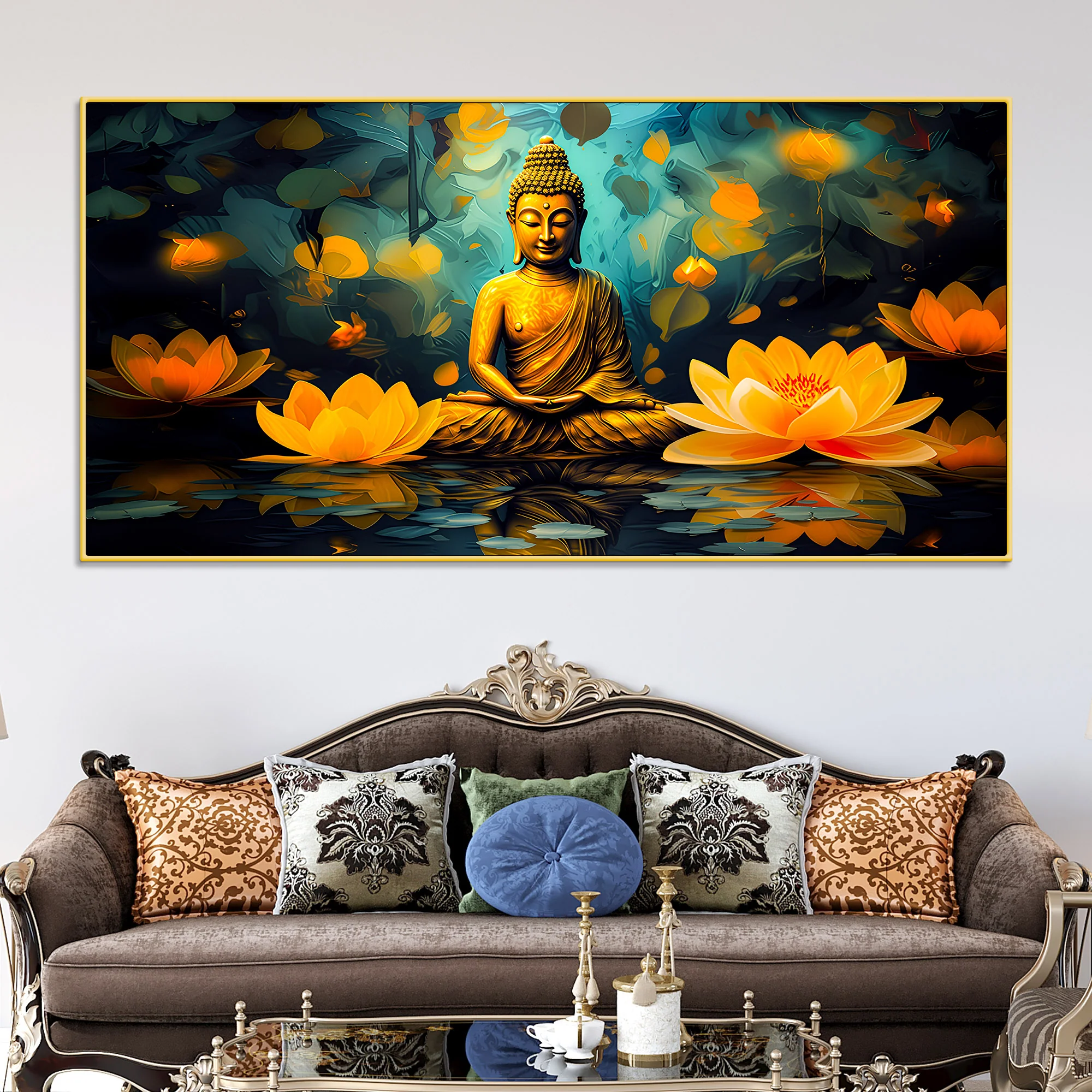 Luxury Gautam Buddha Canvas Painting for Elegant Wall Décor - Image 2