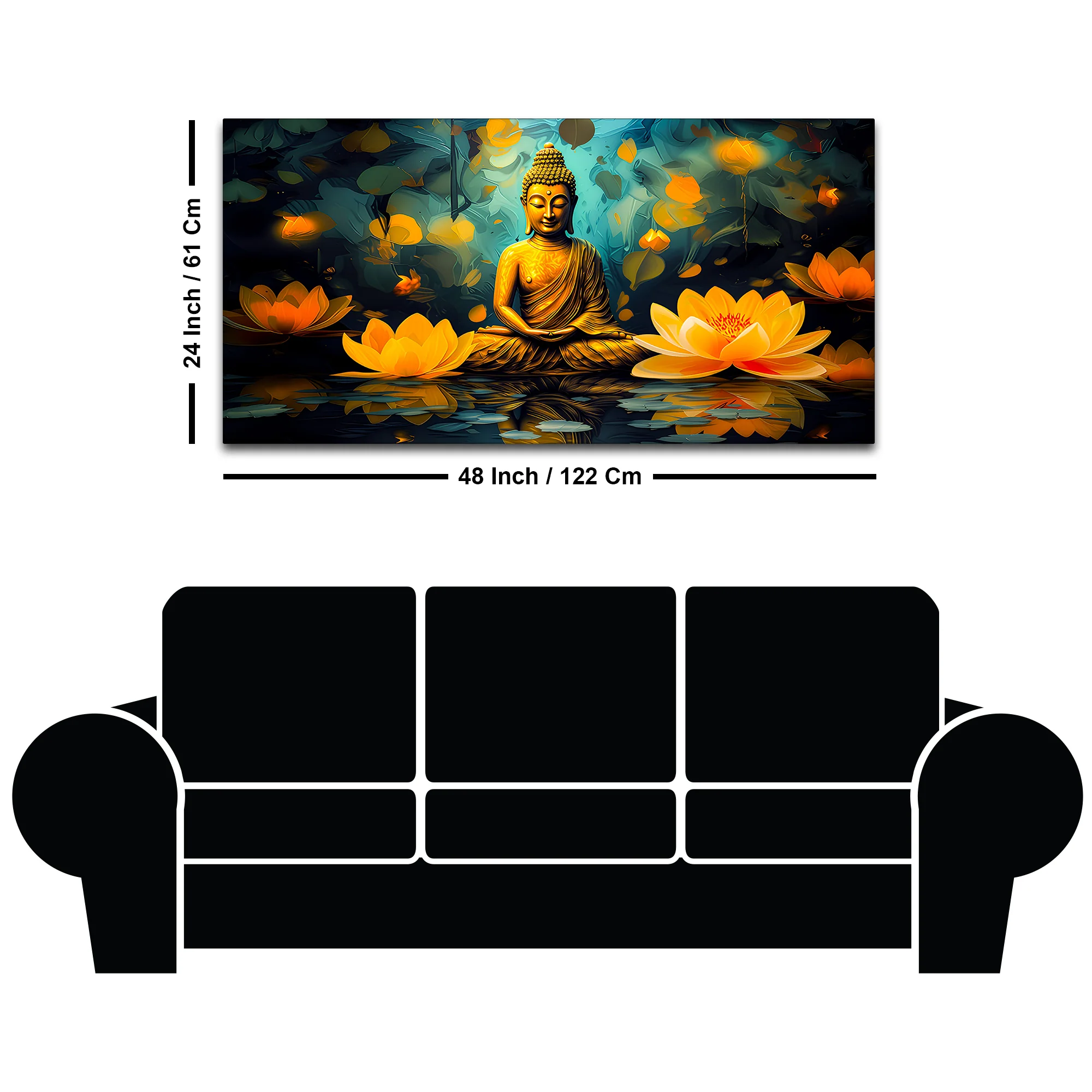 Luxury Gautam Buddha Canvas Painting for Elegant Wall Décor - Image 8